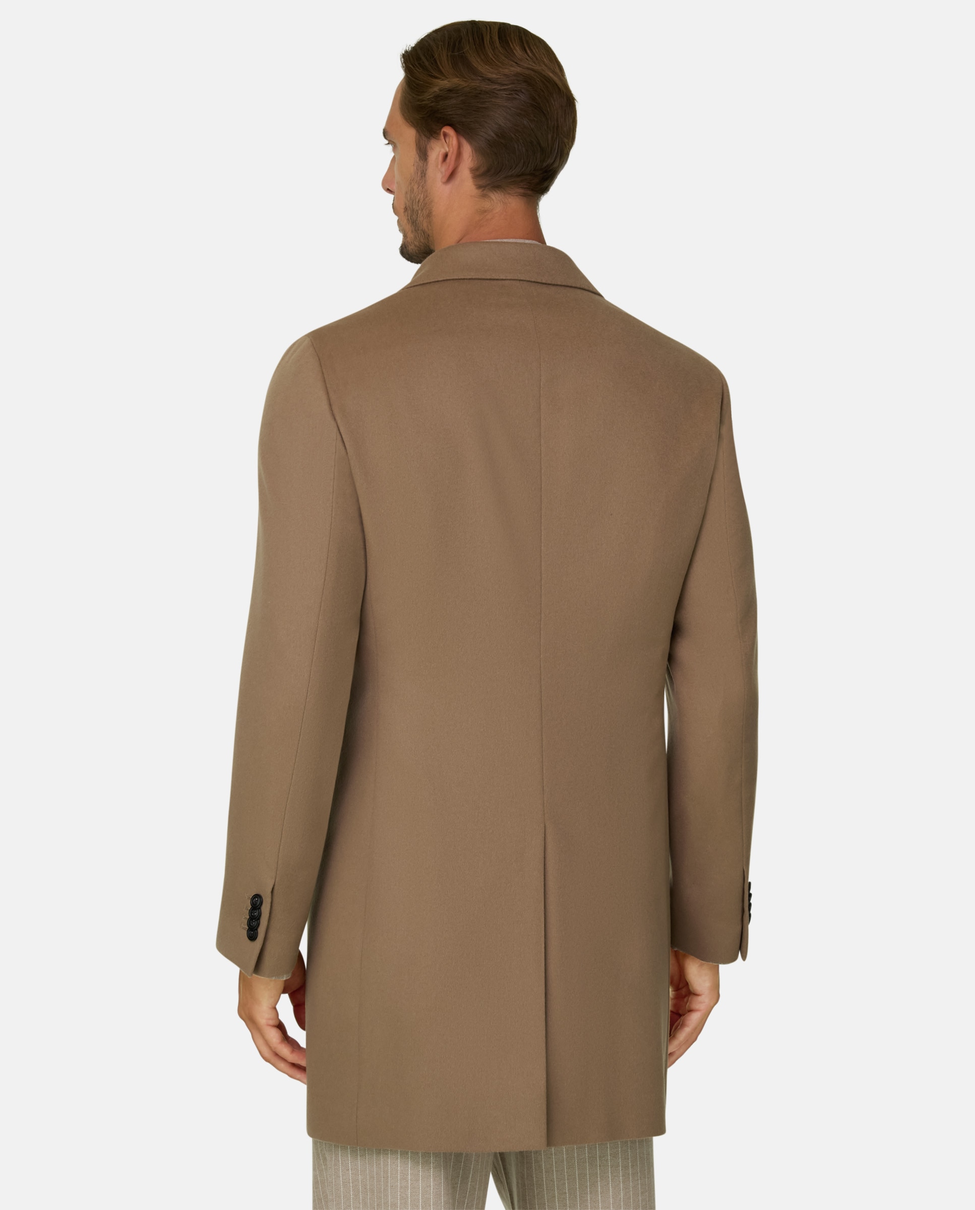 Imagen 3 de Abrigo de puro cachemira de botonadura simple - Boggi Milano - Camel Camel