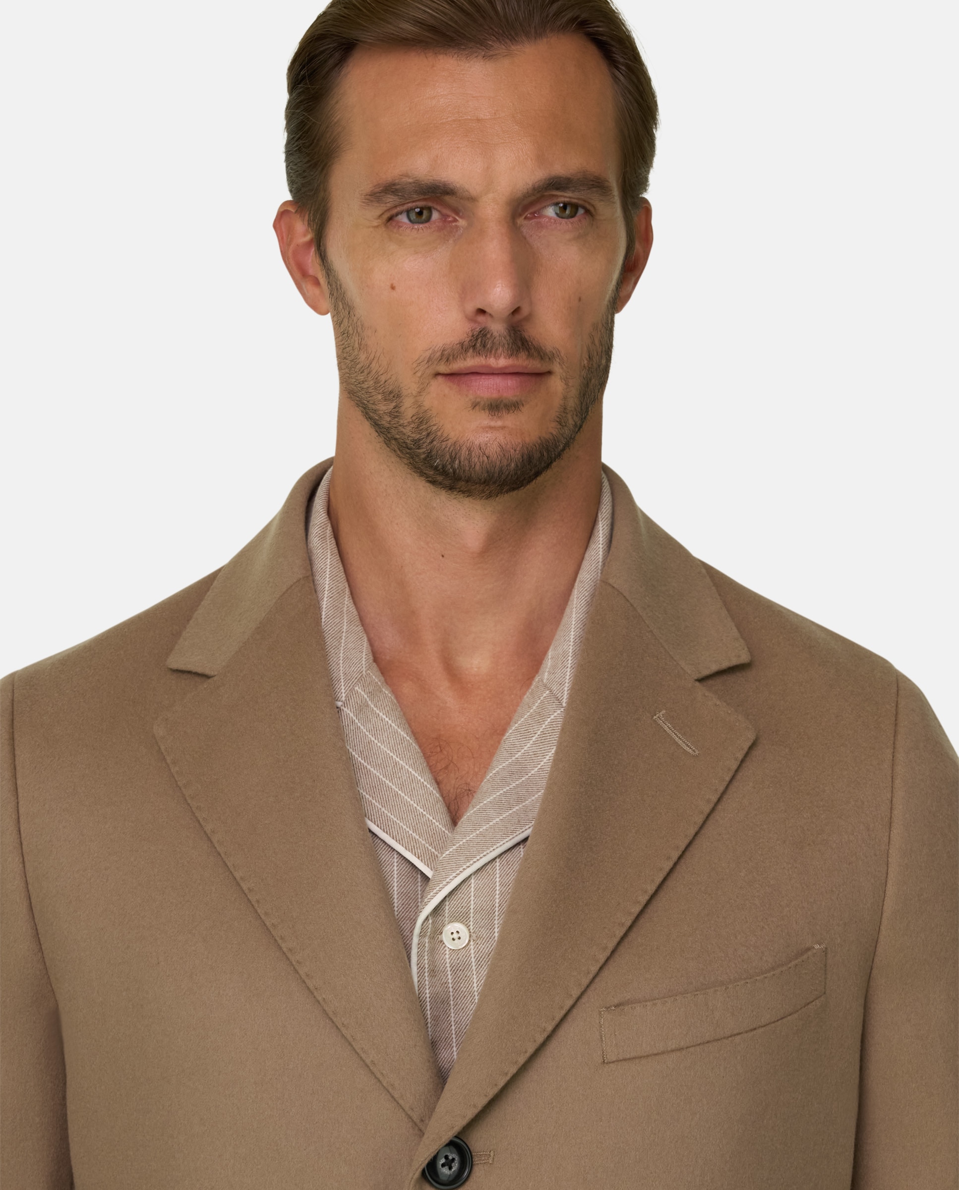 Imagen 4 de Abrigo de puro cachemira de botonadura simple - Boggi Milano - Camel Camel