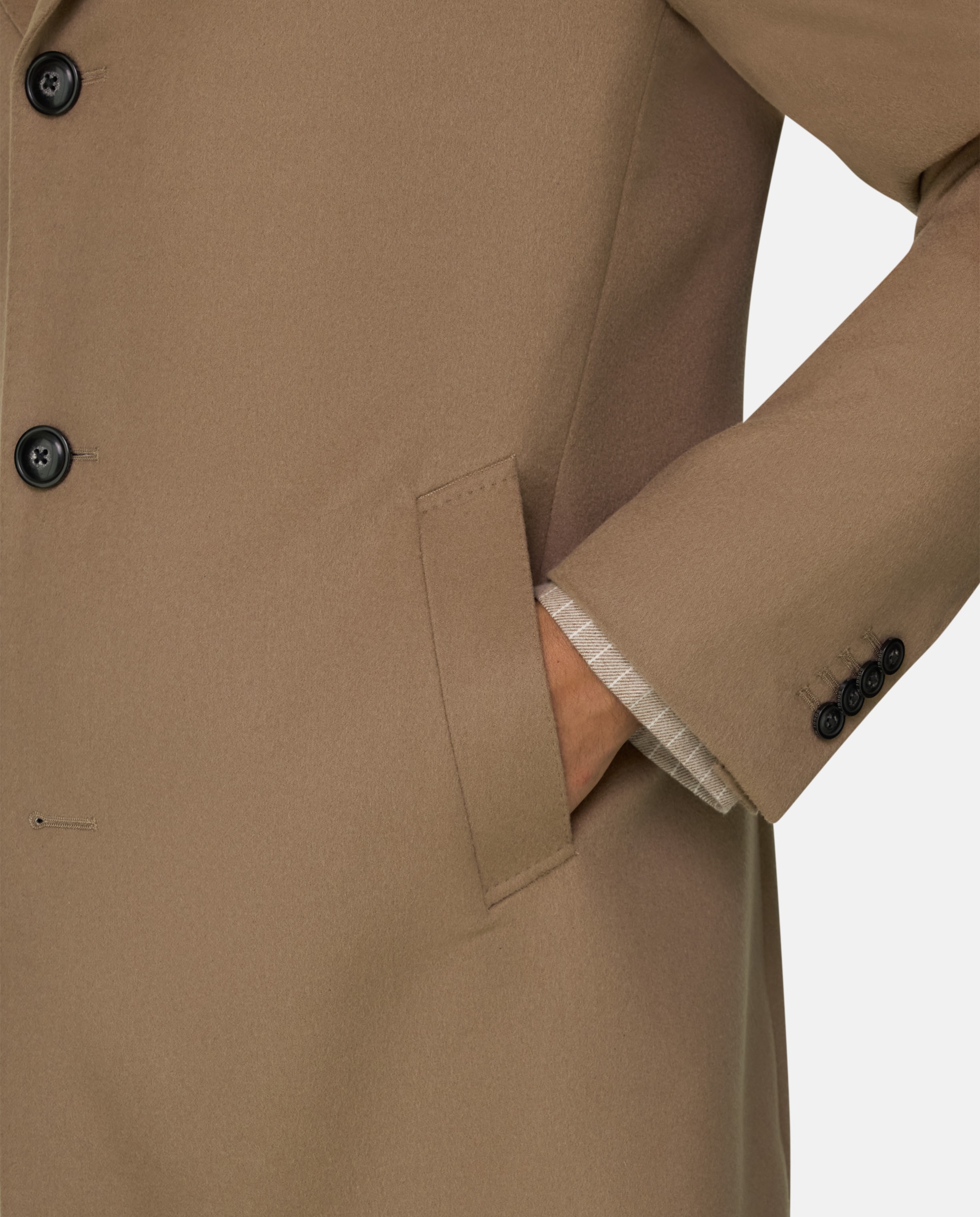 Imagen 5 de Abrigo de puro cachemira de botonadura simple - Boggi Milano - Camel Camel
