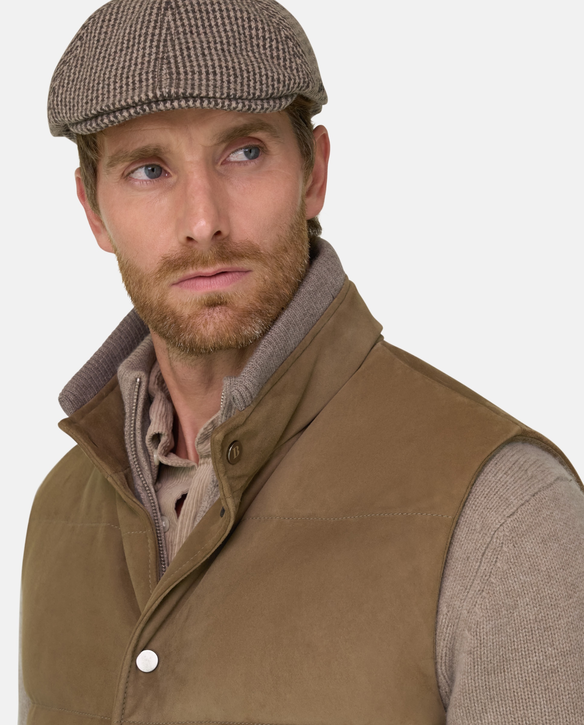 Imagen 4 de Chaleco acolchado de pluma en piel auténtica - Boggi Milano - Camel Camel