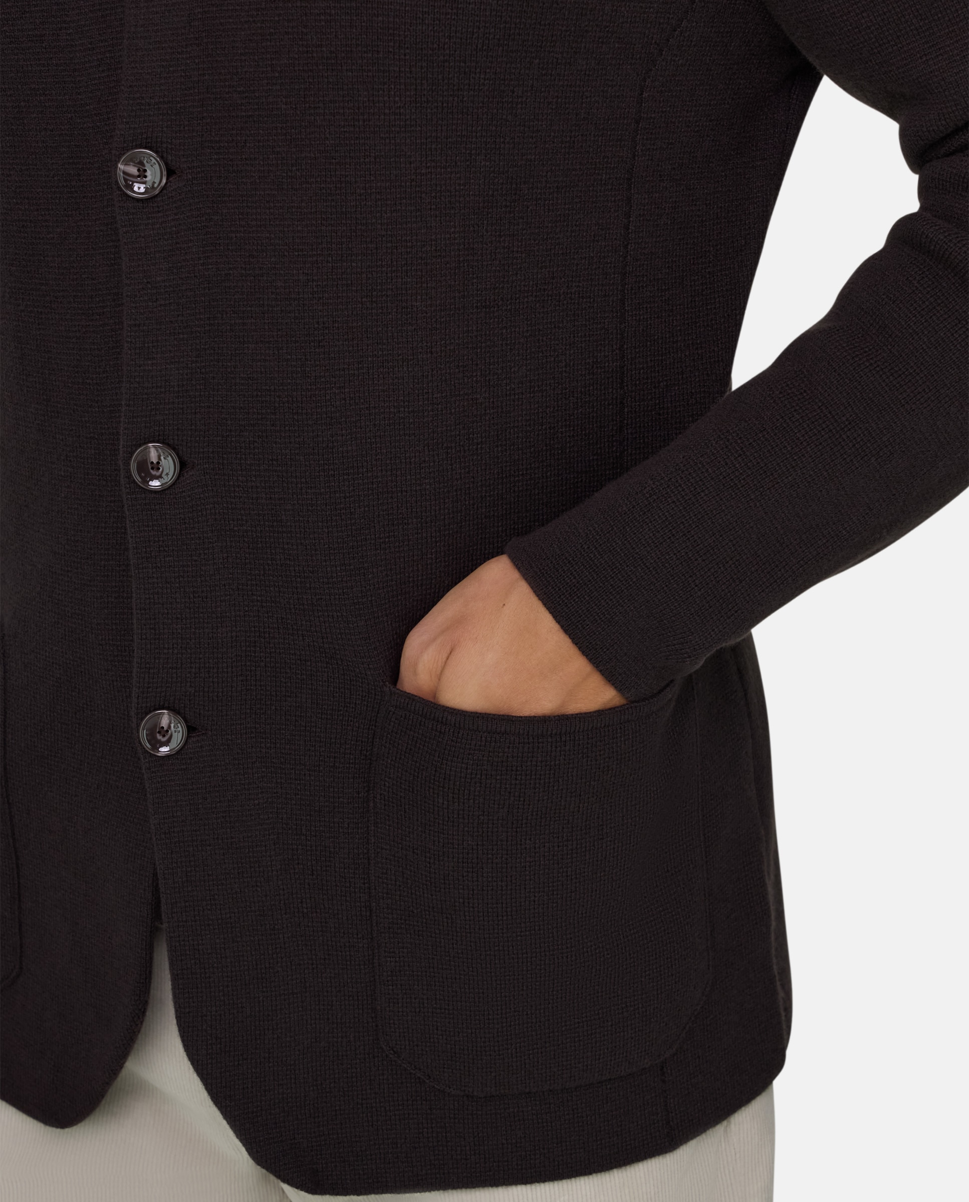 Chaqueta de punto en lana merino superfine - Boggi Milano - Marrón oscuro Marrón oscuro-4