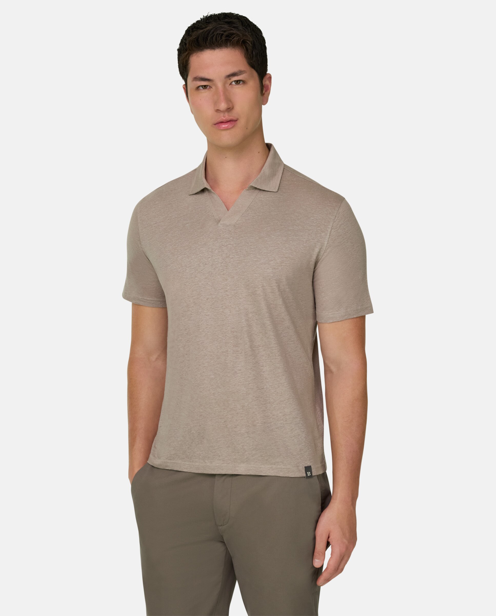 Polo de punto de lino elástico - Boggi Milano - Topo Topo-1