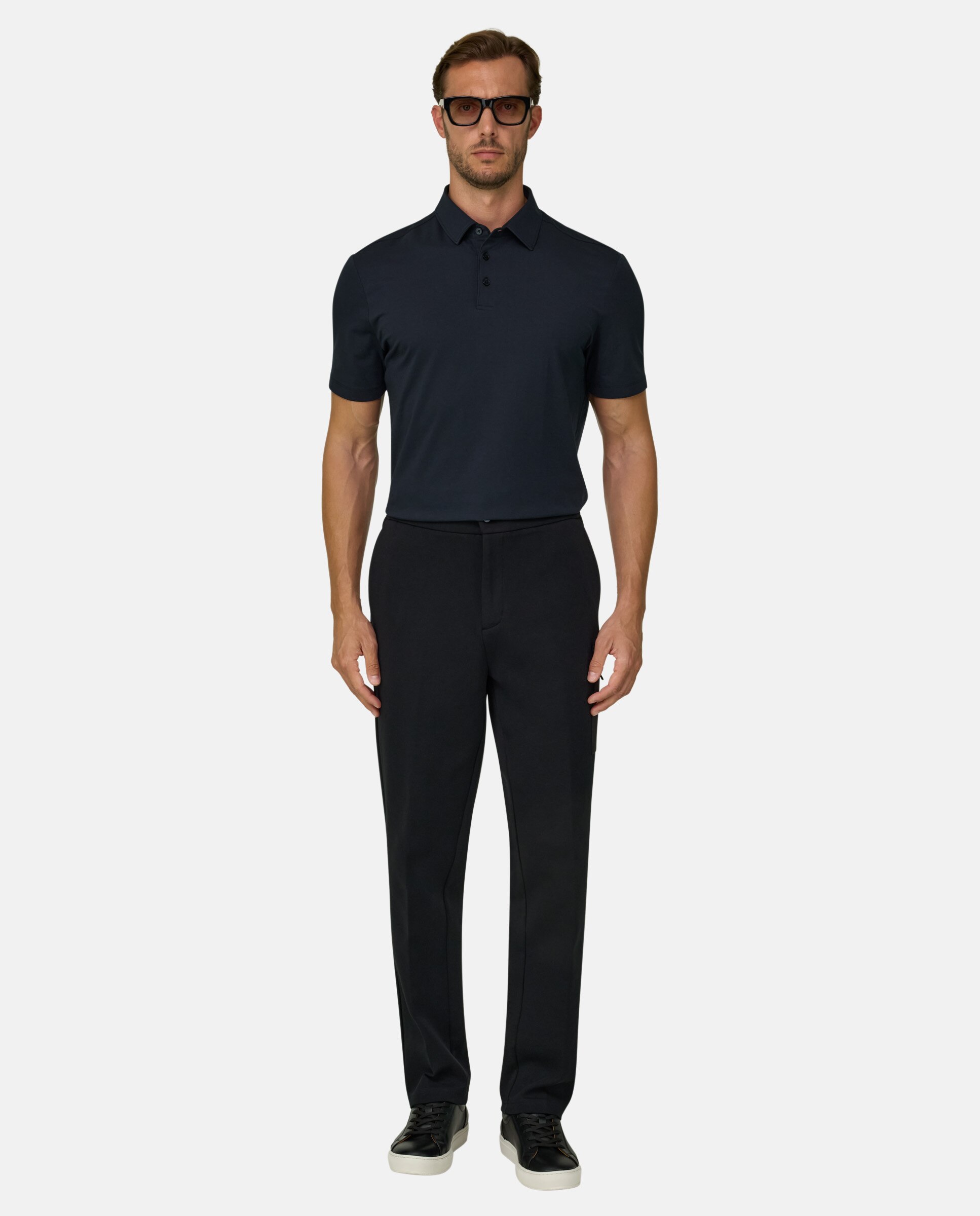 Polo en jersey de algod�n supima el�stico - Boggi Milano - Negro Negro-2