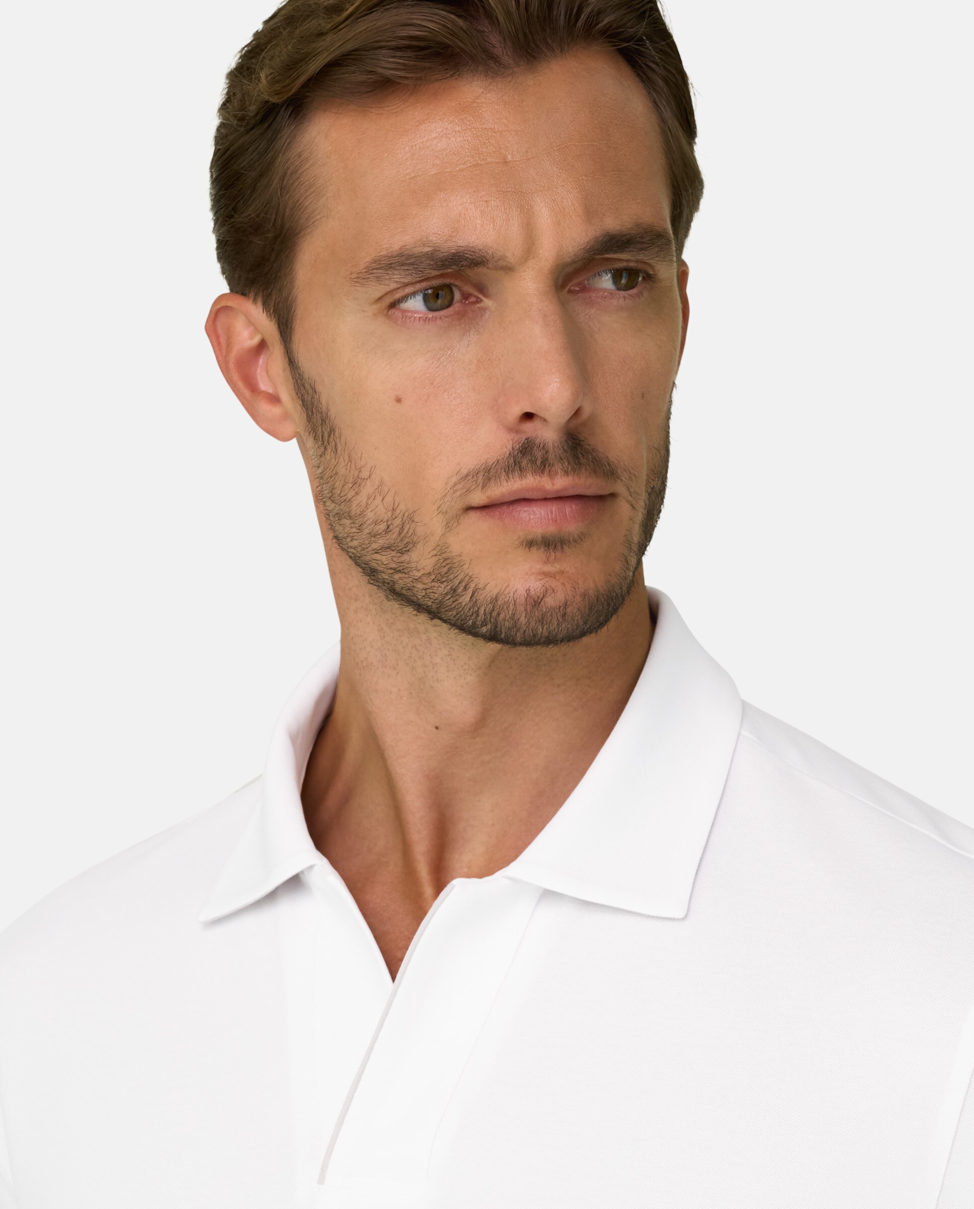 Imagen 4 de Polo en piqu� mezcla de algod�n el�stico cool jade - Boggi Milano - Blanco Blanco