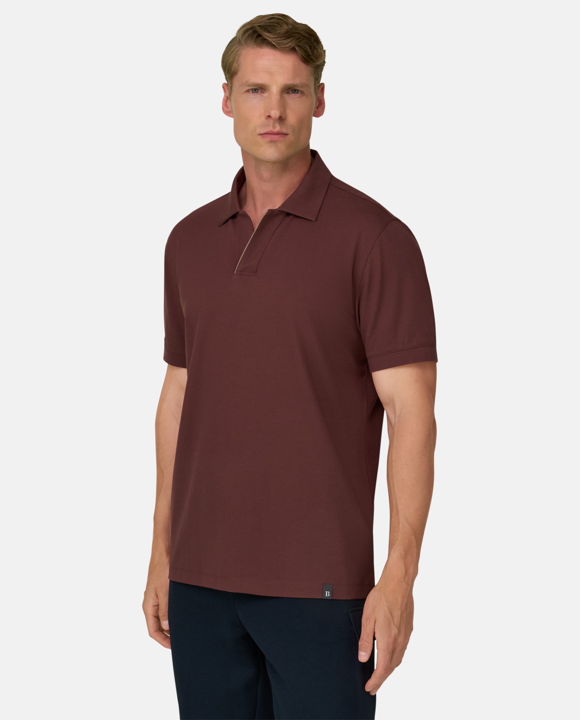 Imagen 1 de Polo en piqu� mezcla de algod�n el�stico cool jade - Boggi Milano - Naranja fuerte Naranja fuerte