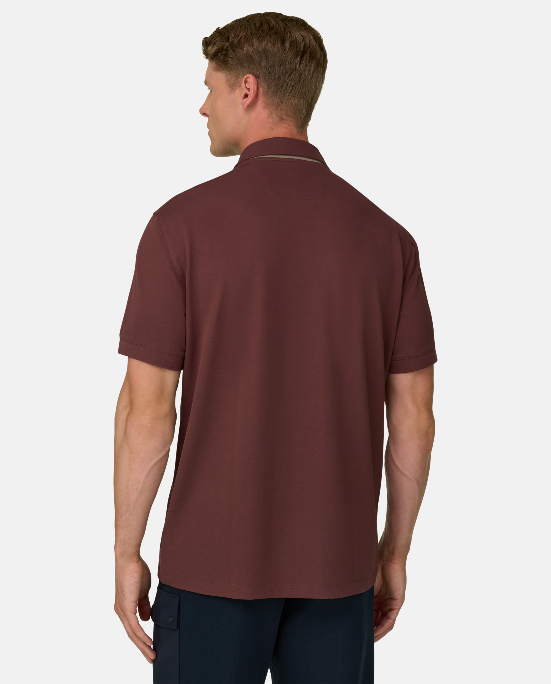 Imagen 3 de Polo en piqu� mezcla de algod�n el�stico cool jade - Boggi Milano - Naranja fuerte Naranja fuerte