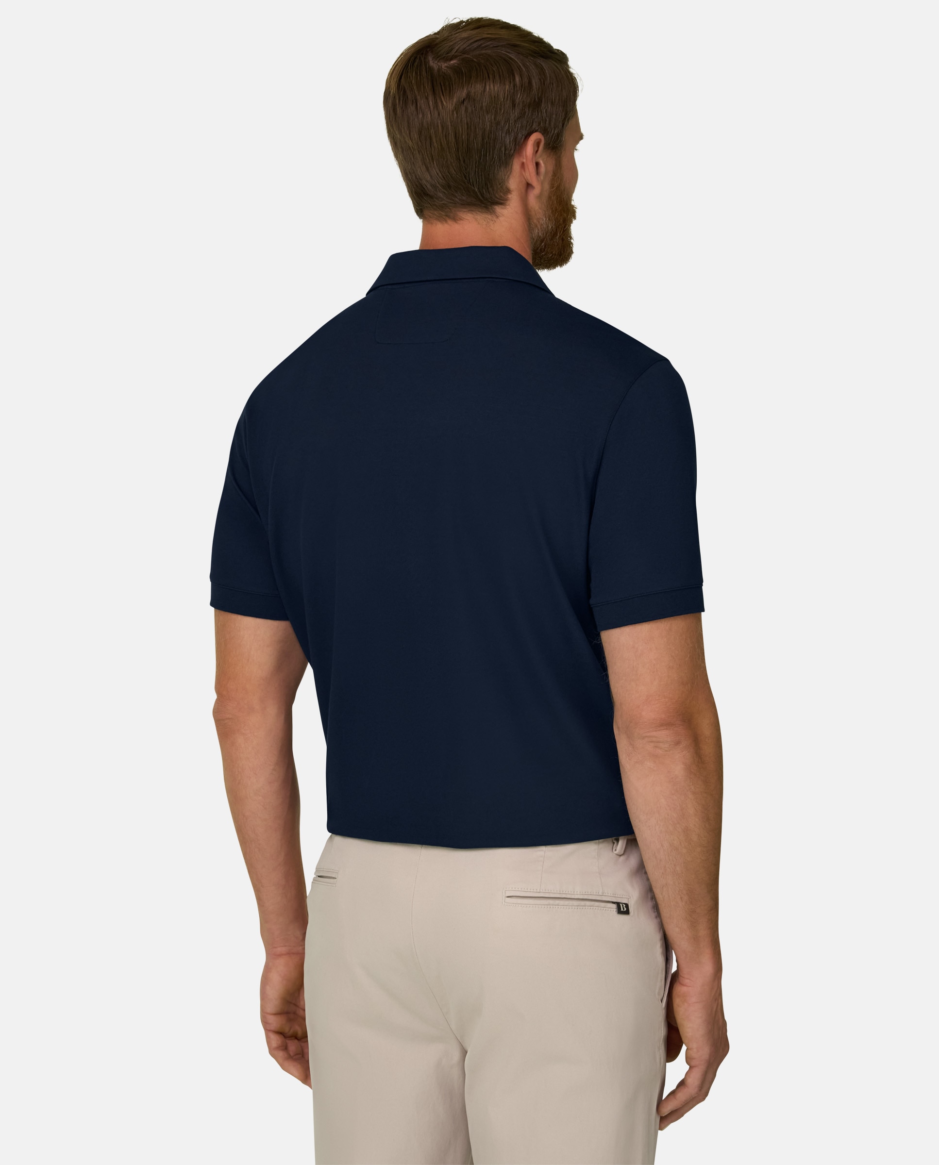 Imagen 3 de Polo en piqu� mezcla de algod�n el�stico cool jade - Boggi Milano - Azul marino Azul marino