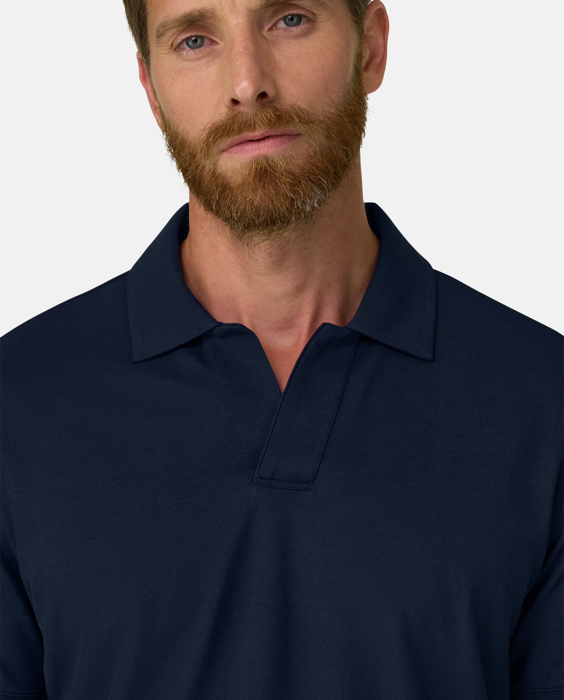Imagen 4 de Polo en piqu� mezcla de algod�n el�stico cool jade - Boggi Milano - Azul marino Azul marino