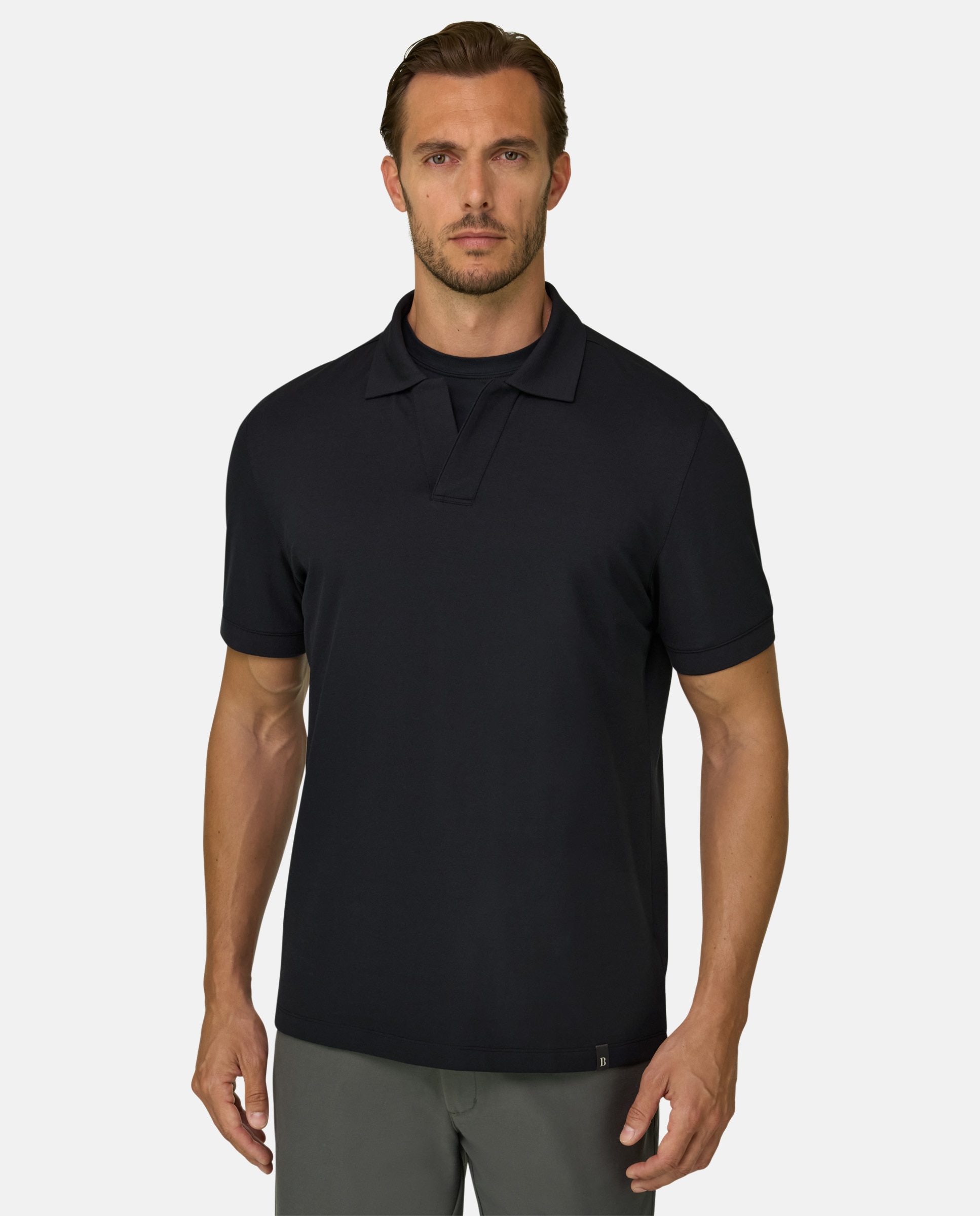 Imagen 1 de Polo en piqu� mezcla de algod�n el�stico cool jade Negro