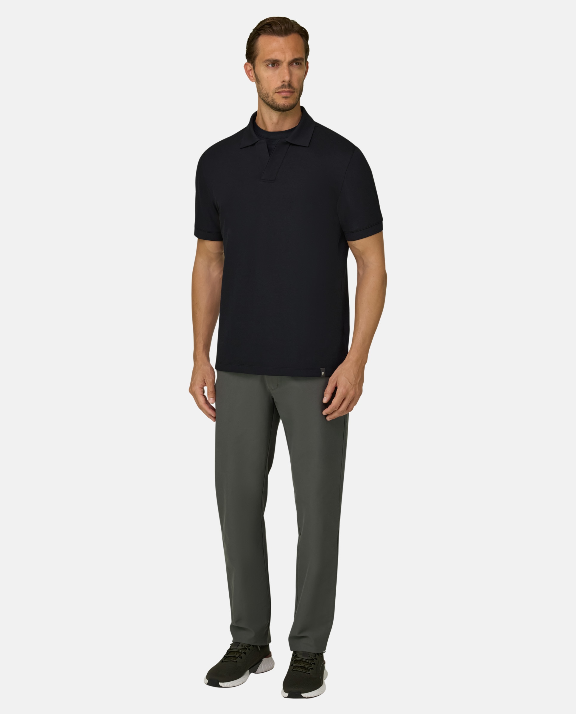 Imagen 2 de Polo en piqu� mezcla de algod�n el�stico cool jade - Boggi Milano - Negro Negro