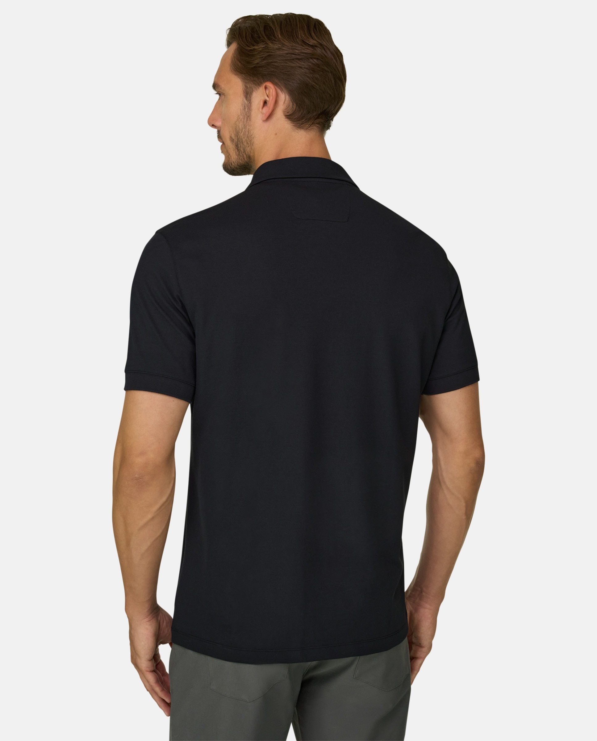 Imagen 3 de Polo en piqu� mezcla de algod�n el�stico cool jade - Boggi Milano - Negro Negro