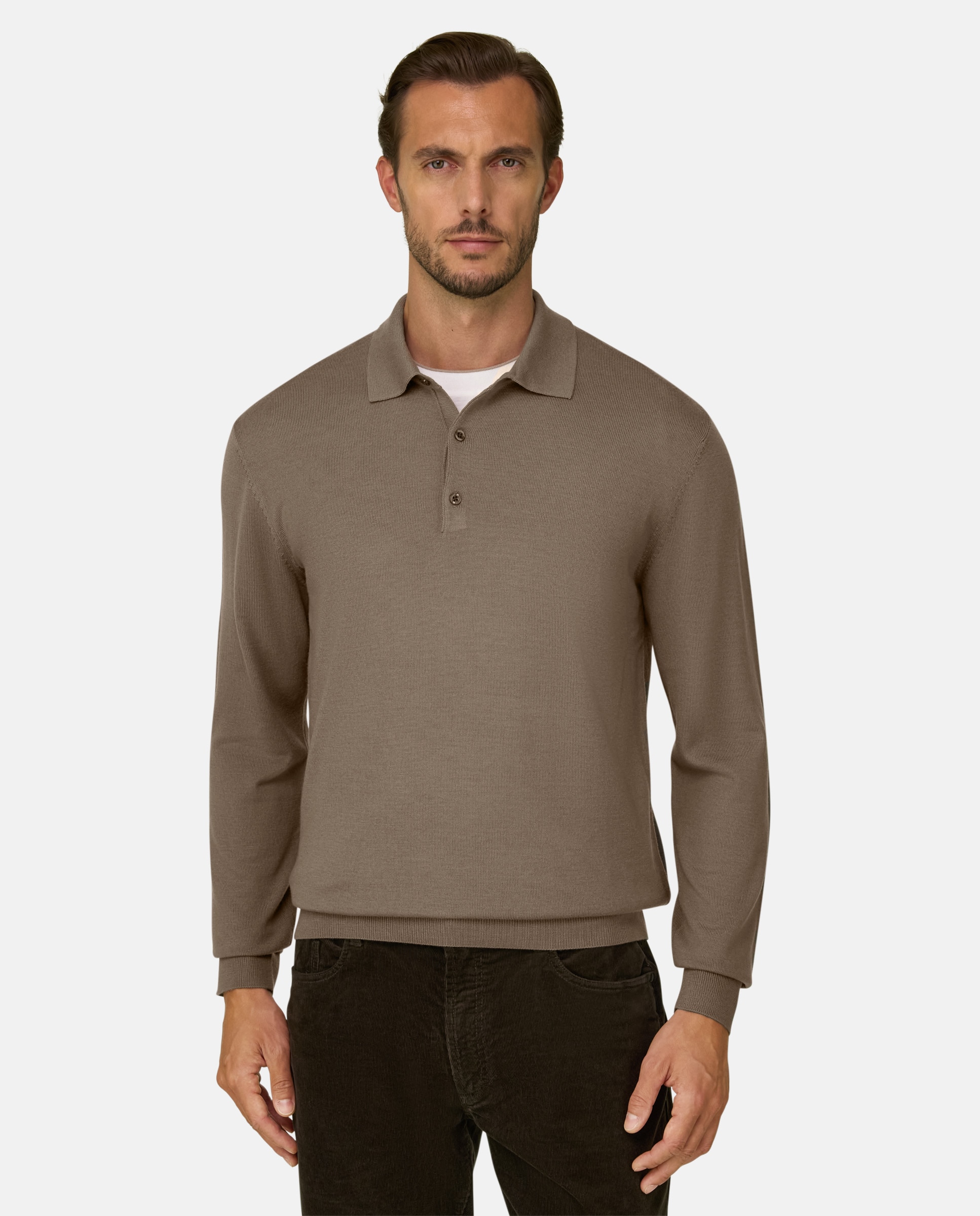 Imagen 1 de Polo de punto en lana merino - Boggi Milano - Topo Topo