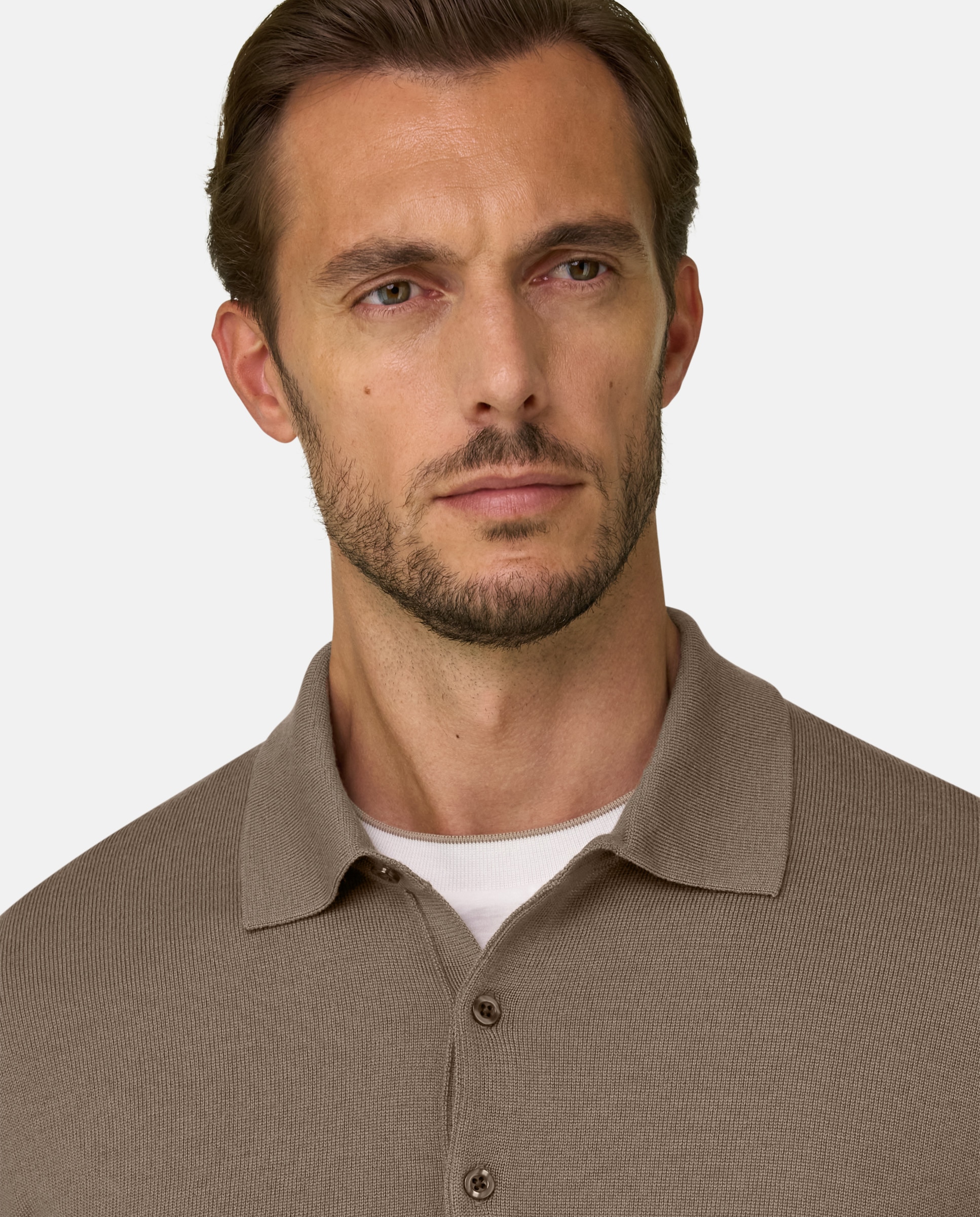 Imagen 4 de Polo de punto en lana merino - Boggi Milano - Topo Topo