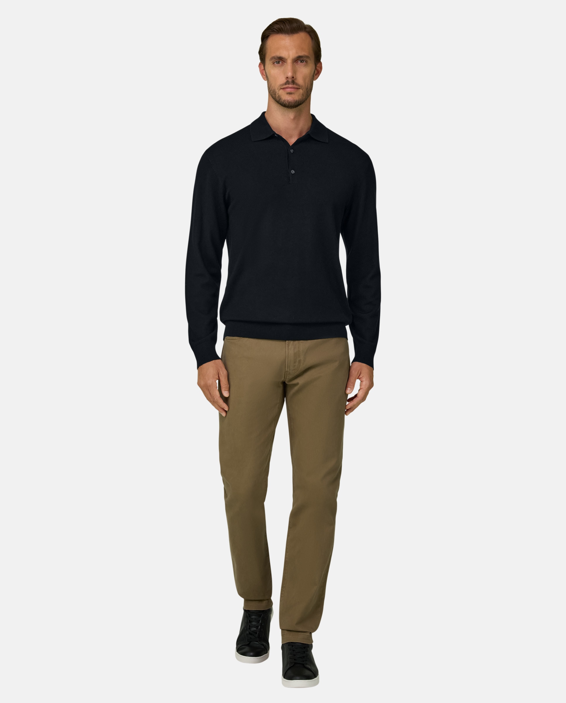 Imagen 2 de Polo de punto en lana merino - Boggi Milano - Negro Negro