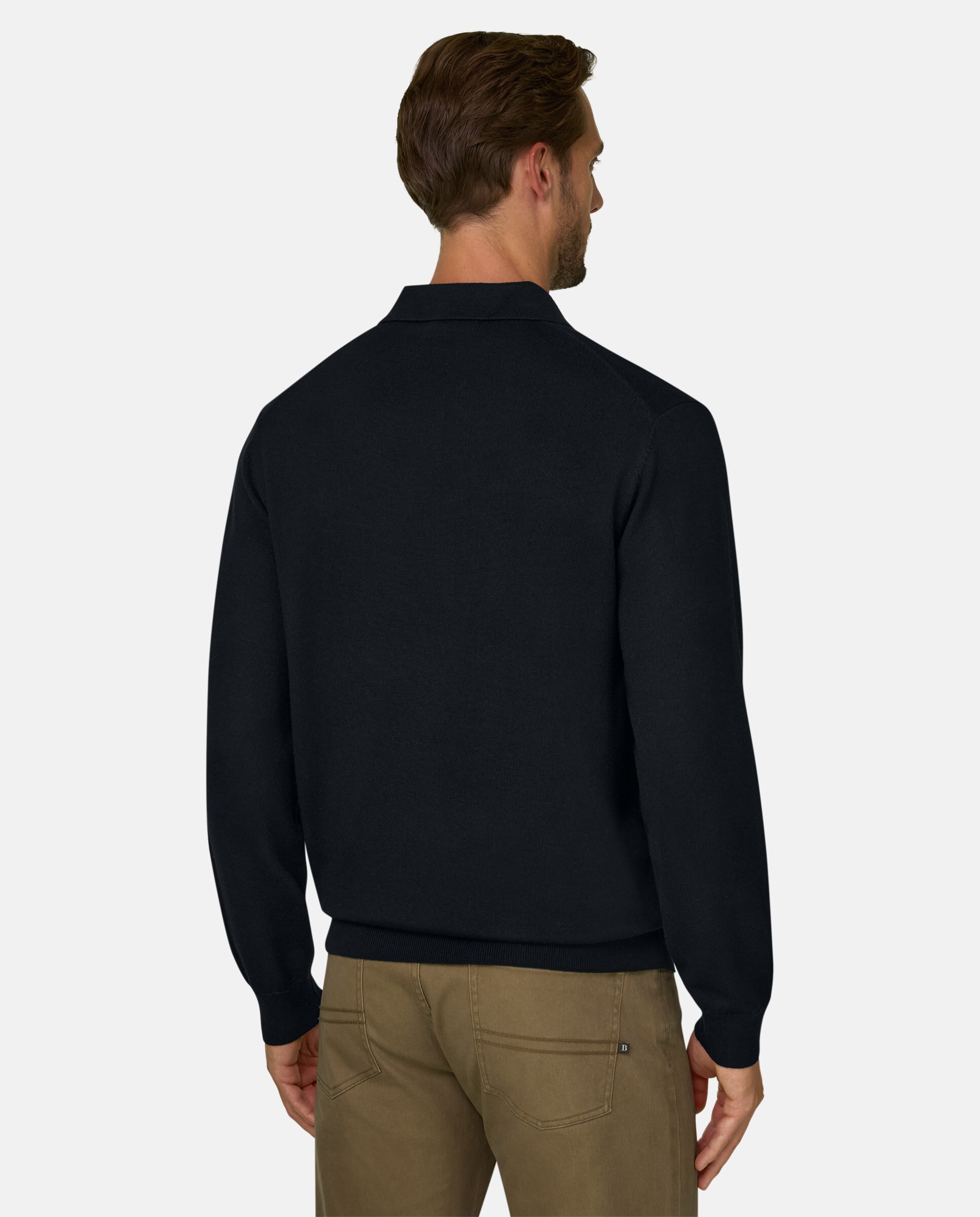 Imagen 3 de Polo de punto en lana merino - Boggi Milano - Negro Negro