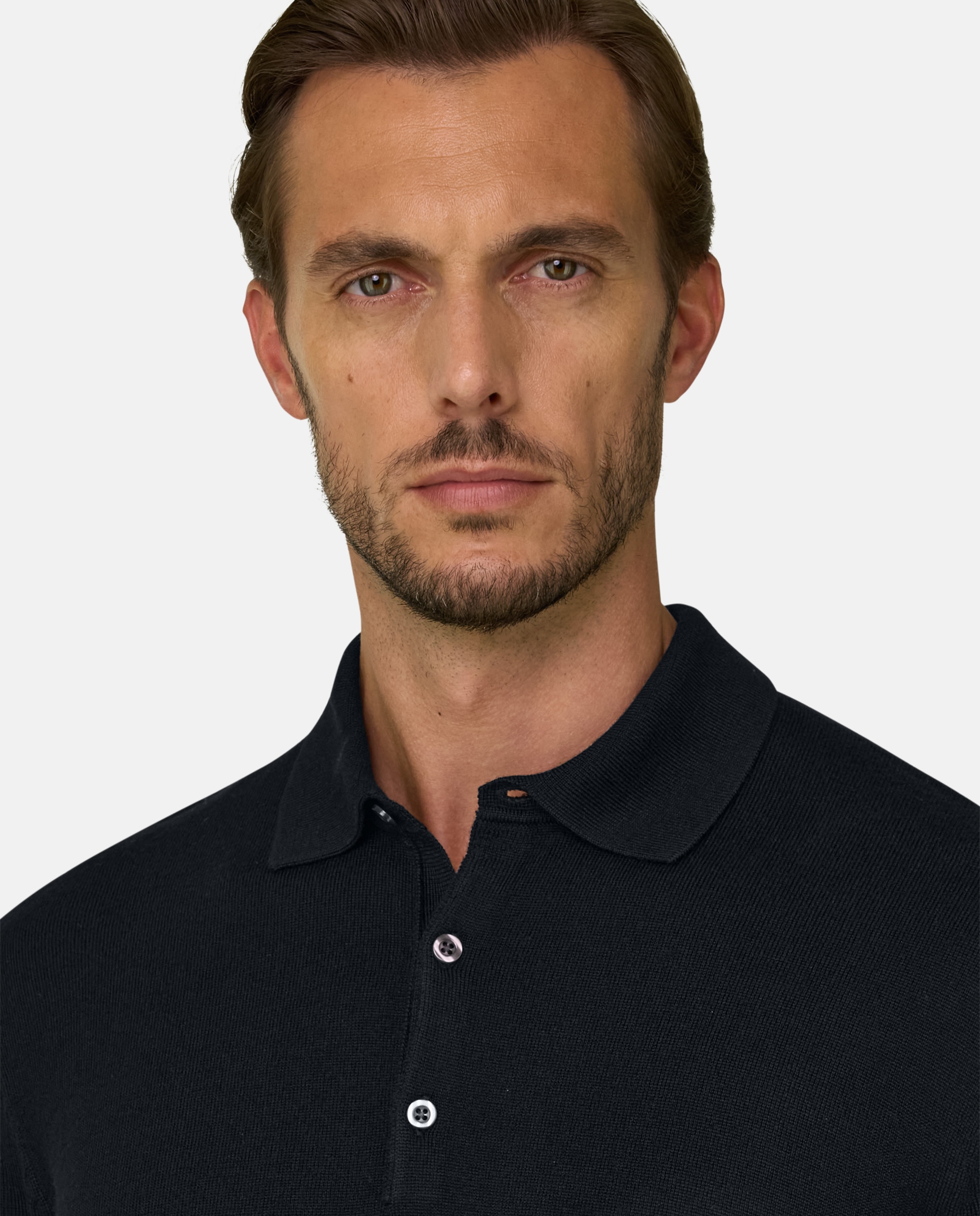 Imagen 4 de Polo de punto en lana merino - Boggi Milano - Negro Negro