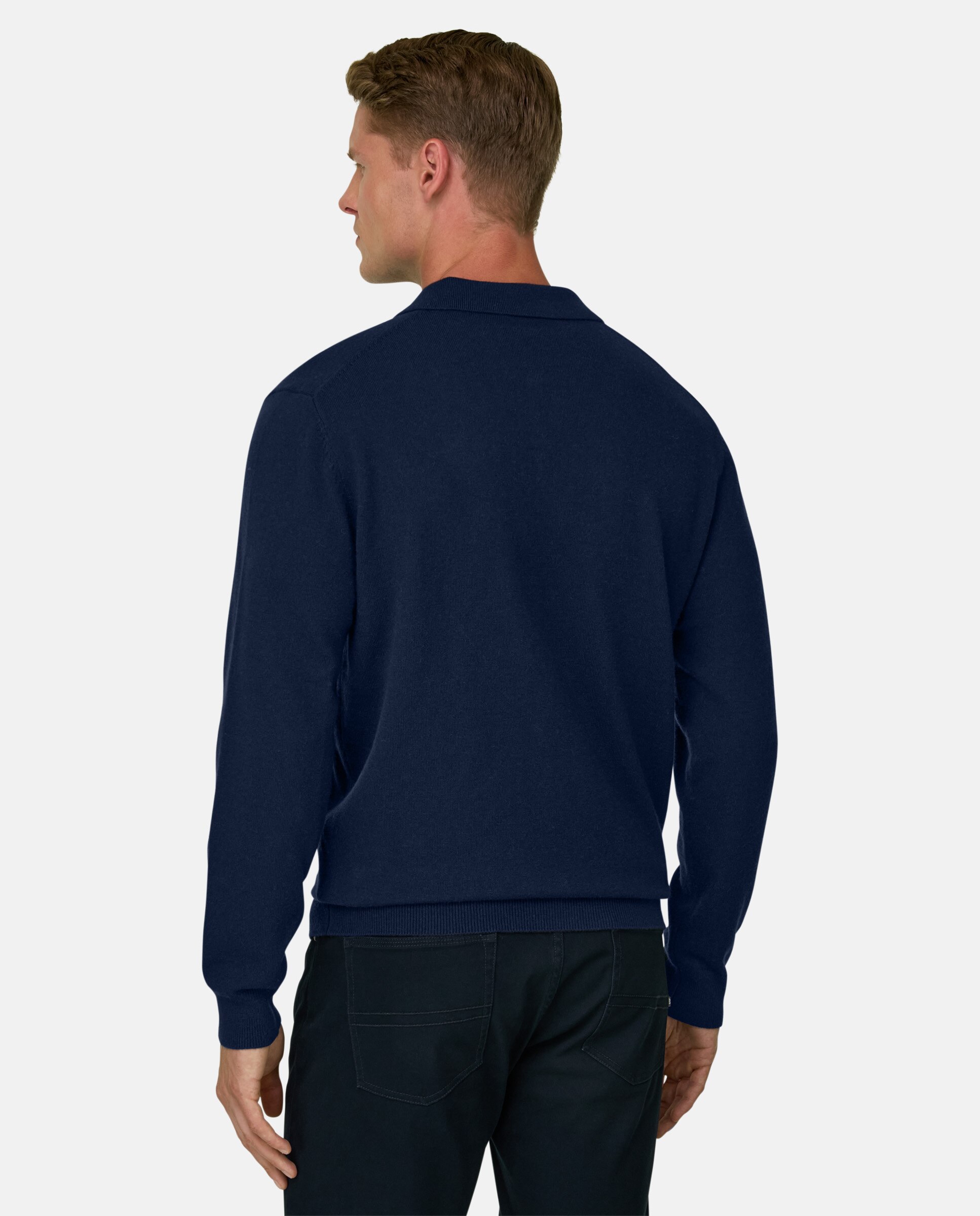 Imagen 3 de Polo de punto en mezcla de cashmere - Boggi Milano - Azul marino Azul marino