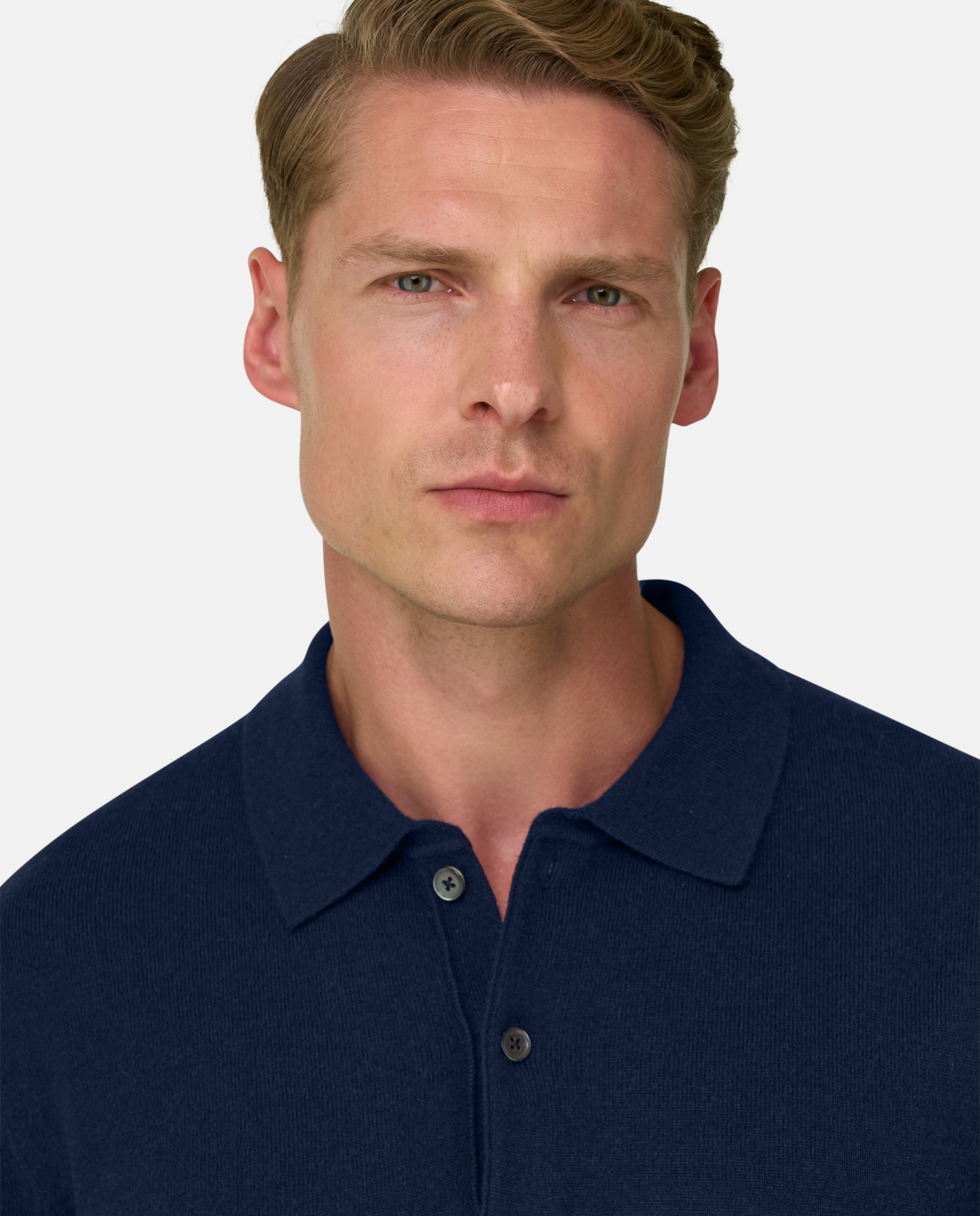 Imagen 4 de Polo de punto en mezcla de cashmere - Boggi Milano - Azul marino Azul marino