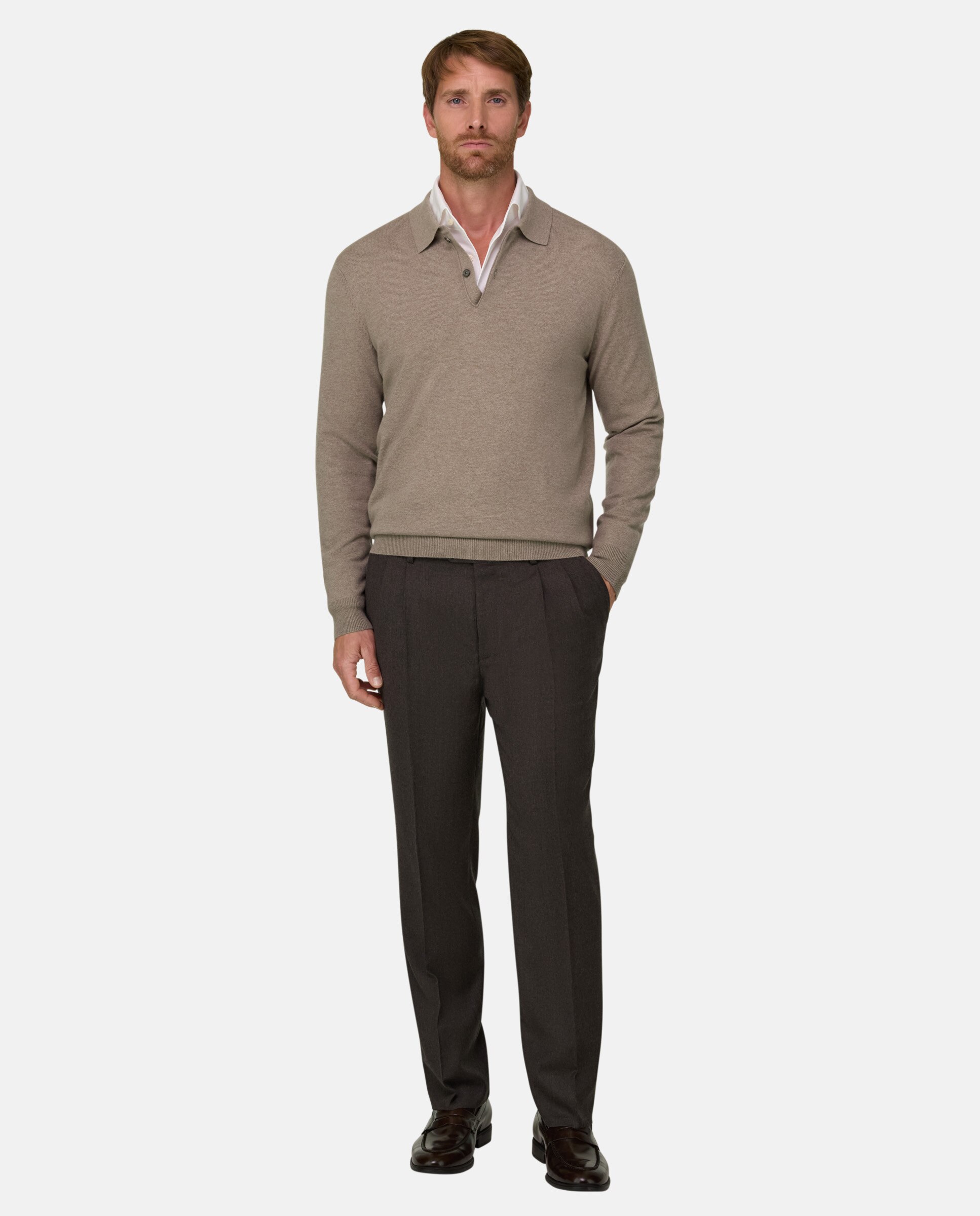 Imagen 2 de Polo de punto en mezcla de cashmere - Boggi Milano - Topo Topo