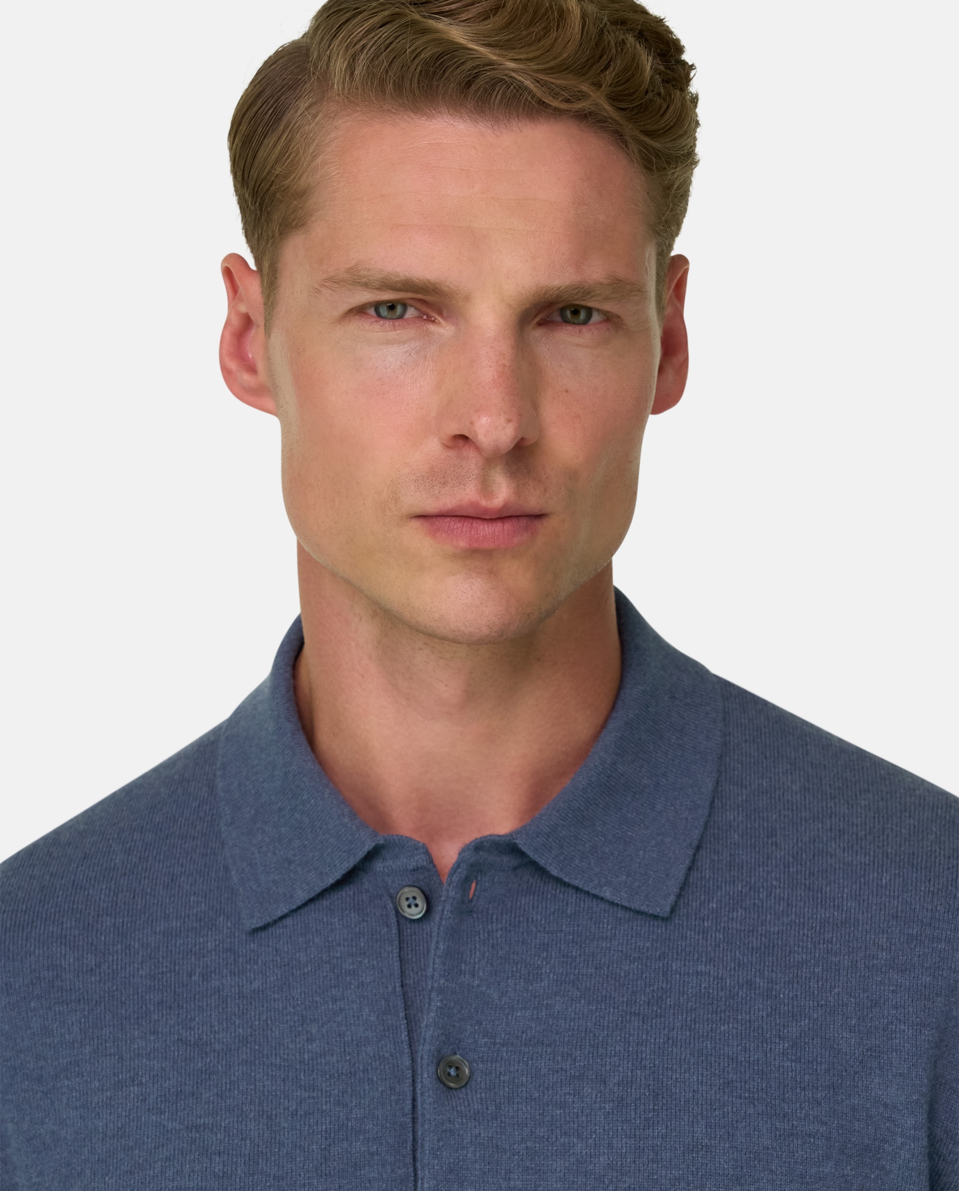 Imagen 4 de Polo de punto en mezcla de cashmere - Boggi Milano - Índigo Índigo
