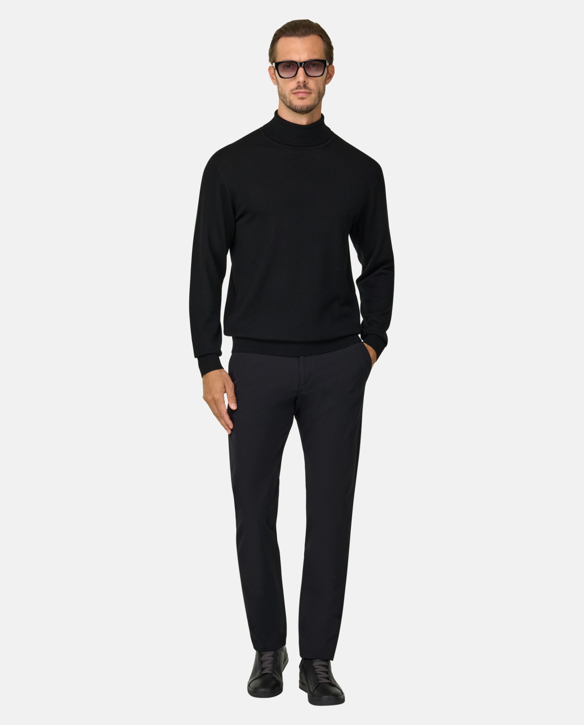 Imagen 2 de Jersey con cuello alto de lana merino - Boggi Milano - Negro Negro