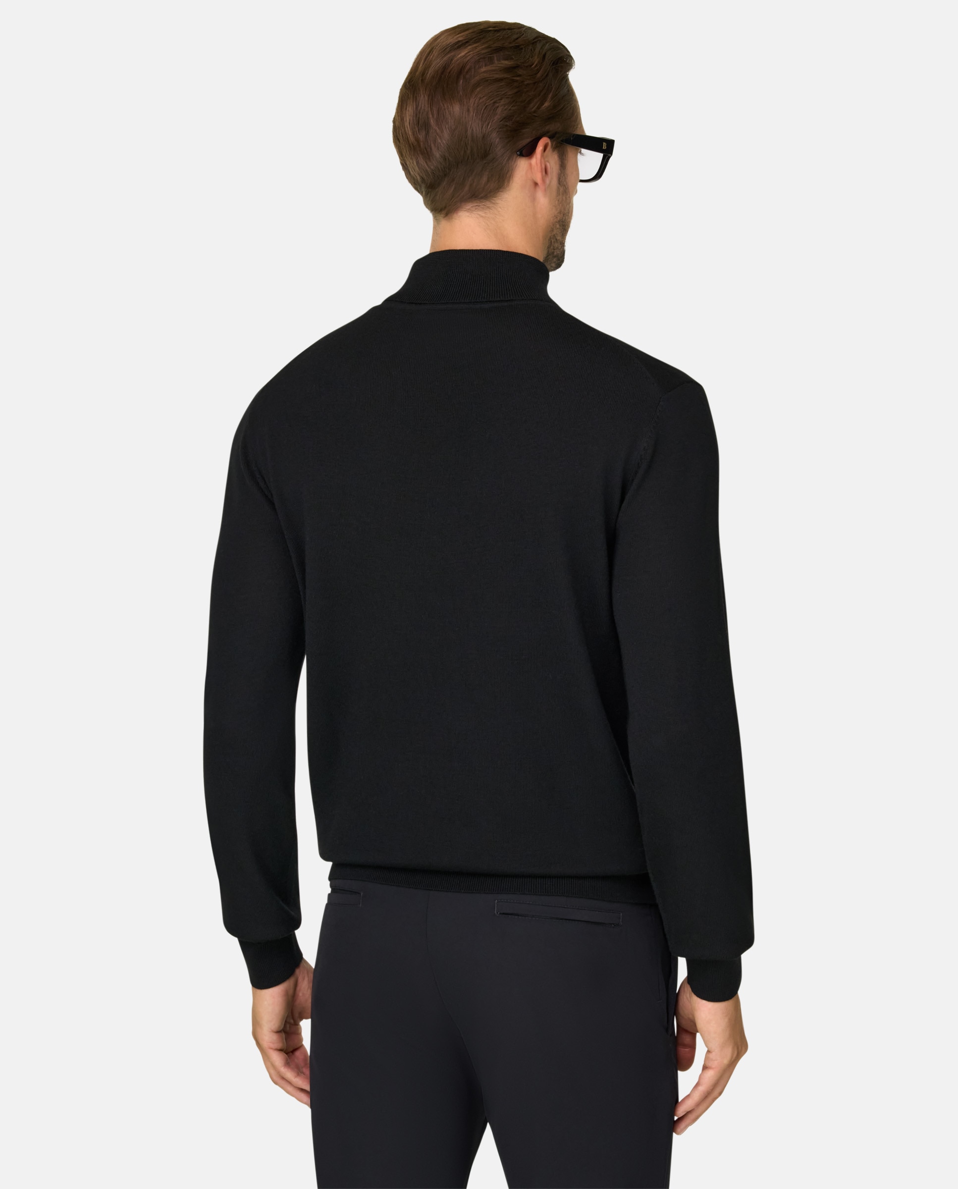 Imagen 3 de Jersey con cuello alto de lana merino - Boggi Milano - Negro Negro