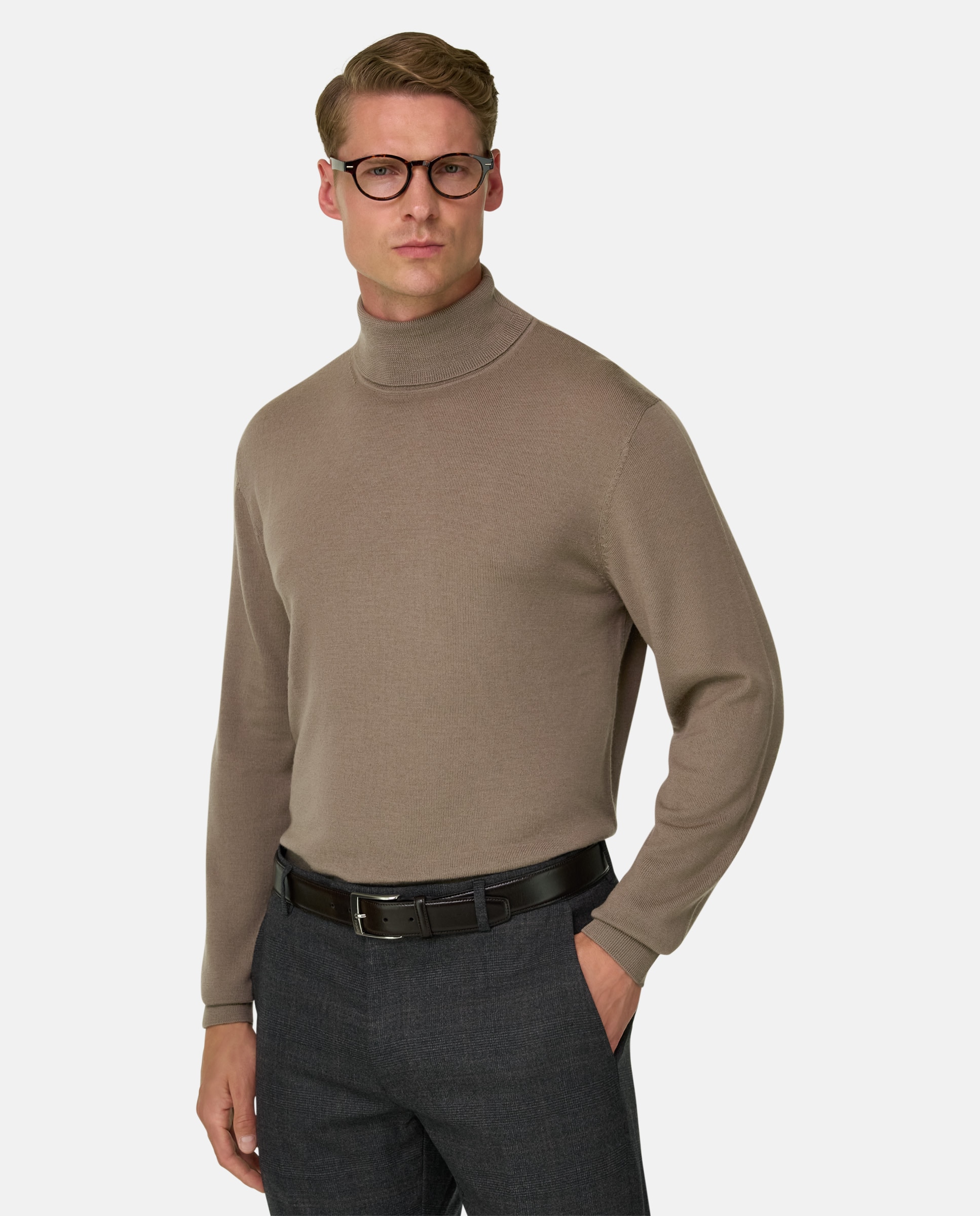 Imagen 1 de Jersey con cuello alto de lana merino Topo