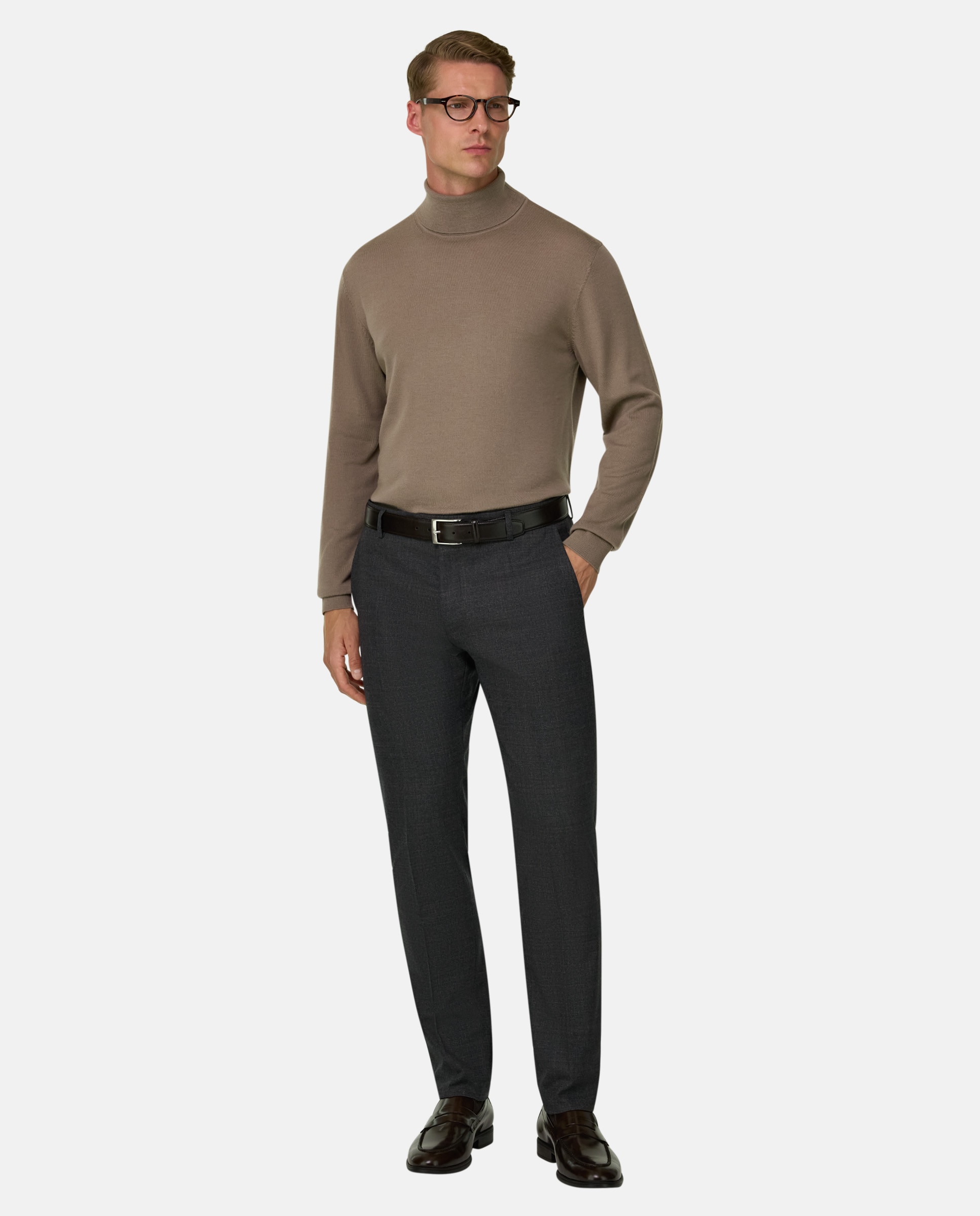 Imagen 2 de Jersey con cuello alto de lana merino - Boggi Milano - Topo Topo