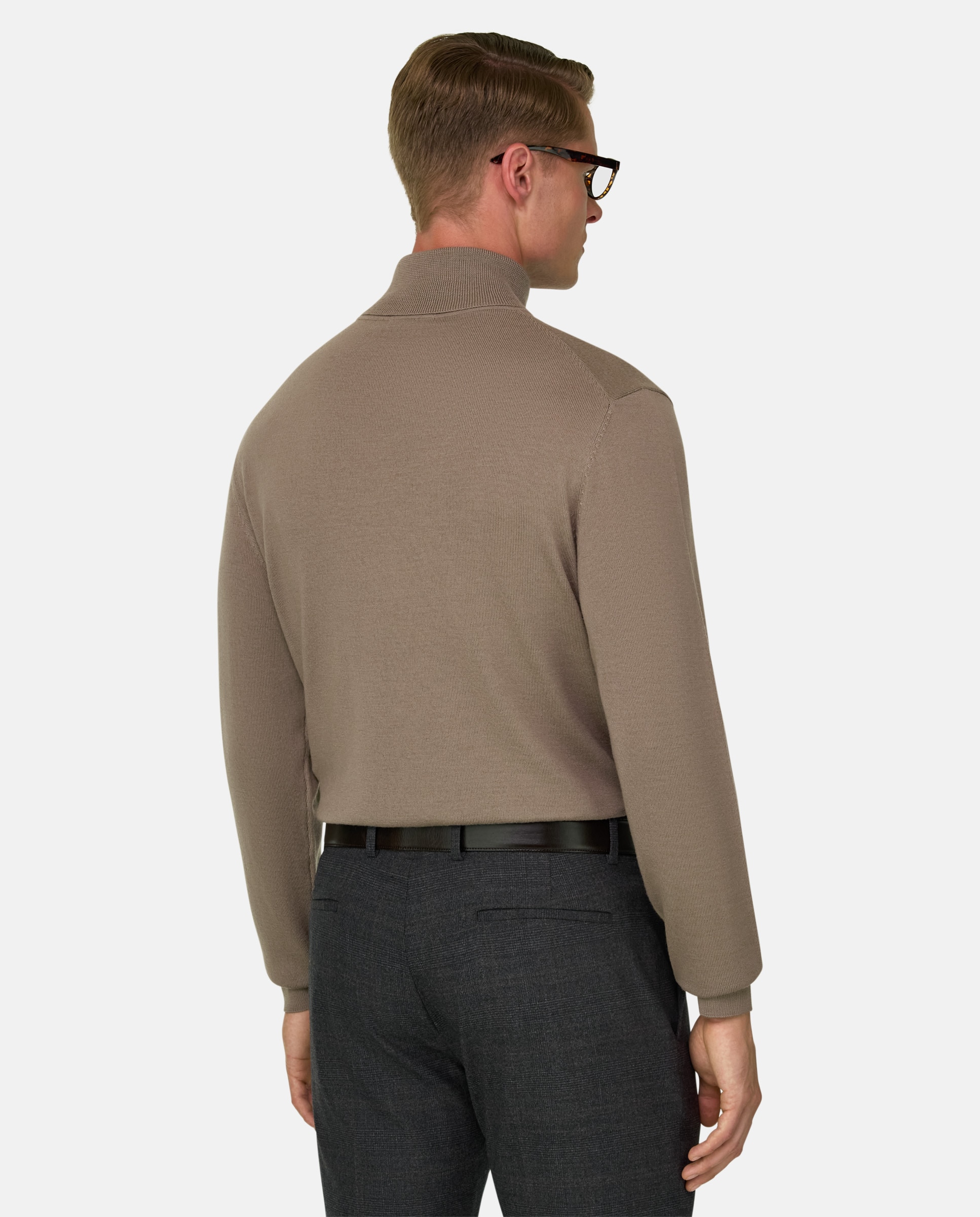 Imagen 3 de Jersey con cuello alto de lana merino - Boggi Milano - Topo Topo