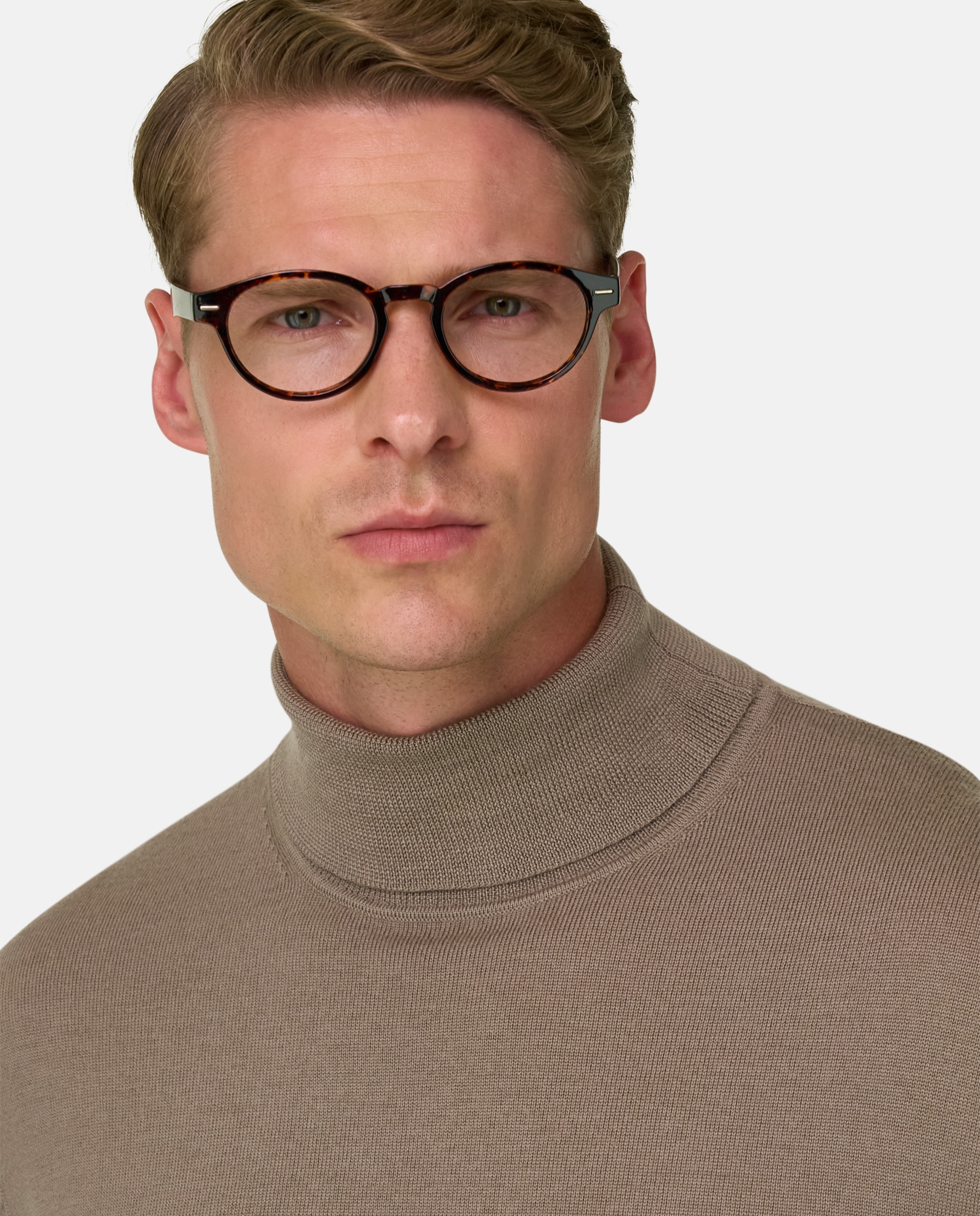 Imagen 4 de Jersey con cuello alto de lana merino - Boggi Milano - Topo Topo