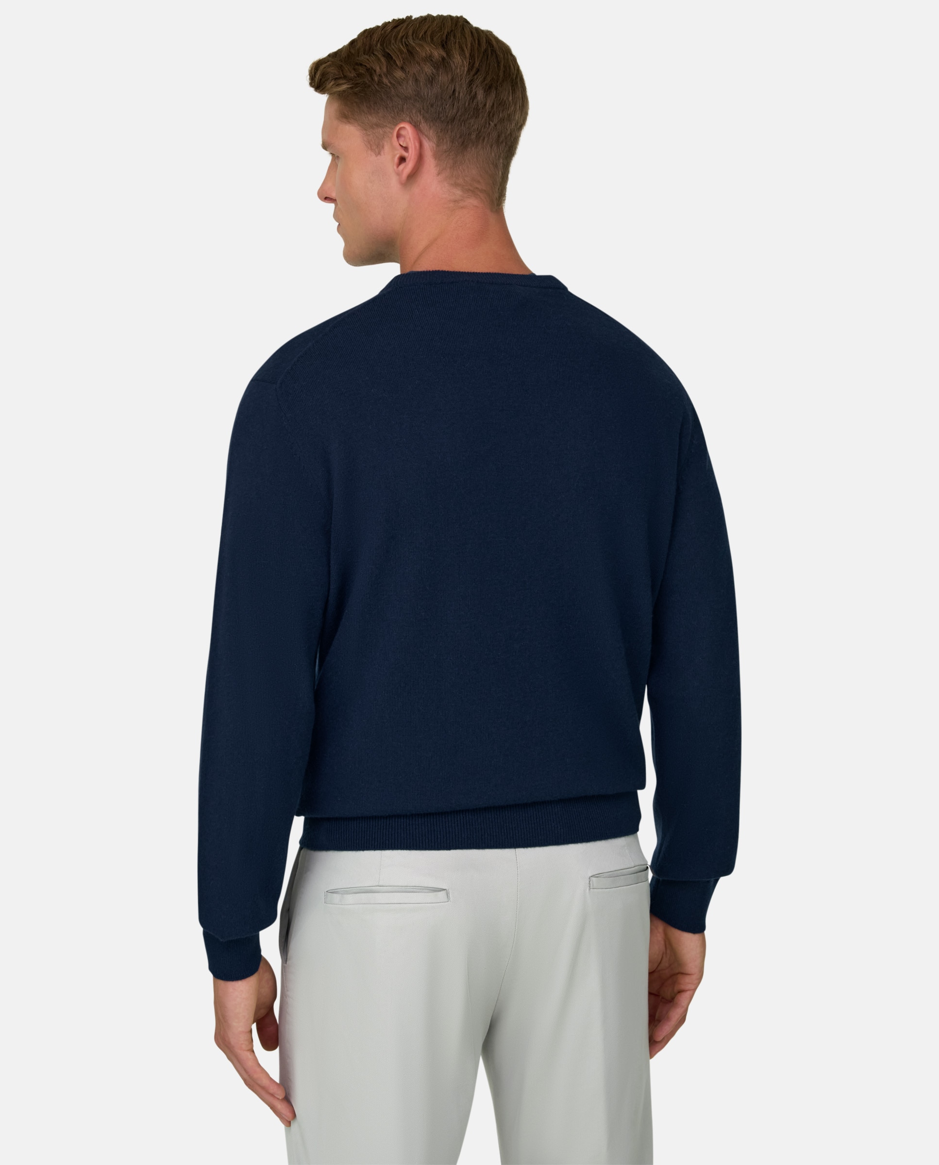 Imagen 3 de Jersey de cuello redondo en mezcla cashmere - Boggi Milano - Azul marino Azul marino