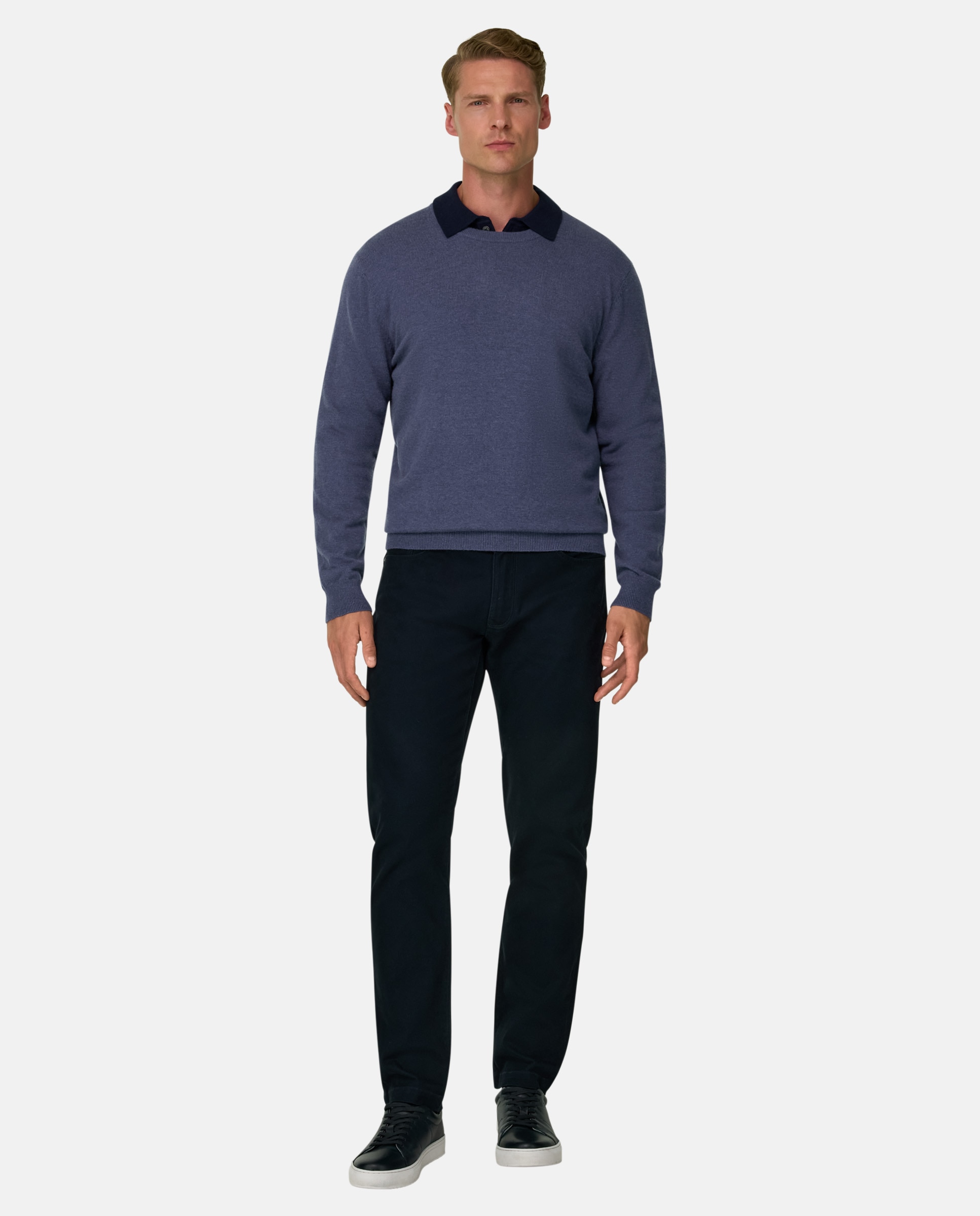 Imagen 2 de Jersey de cuello redondo en mezcla cashmere - Boggi Milano - Azul índigo Azul índigo