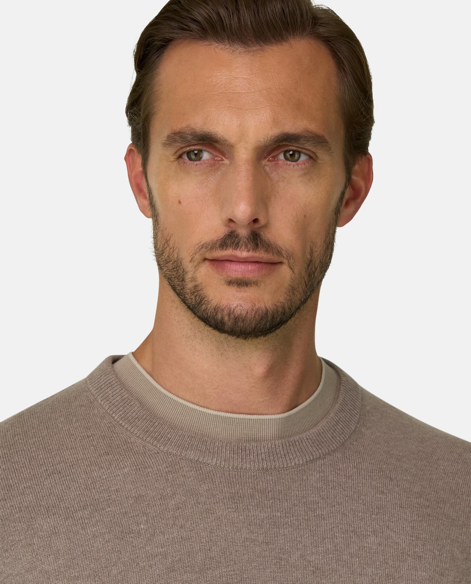 Imagen 4 de Jersey de cuello redondo en mezcla cashmere - Boggi Milano - Topo Topo