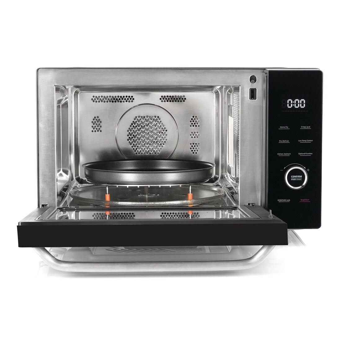 Microondas 4-en-1 Hisense H30MOBS10HC 30 L Air Fry Convección y Grill Smart Control 1000 W xon más de 30 Programas - Negro Negro-3