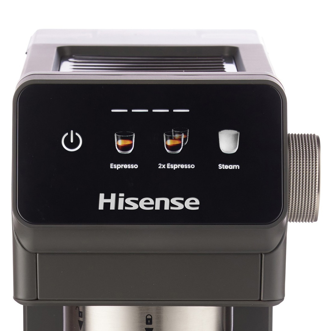 Imagen 2 de Cafetera espresso Hisense HESCM20LP 20 bares con control PID vaporizador 270° y depósito 1.2L en acero inoxidable - Negro Negro
