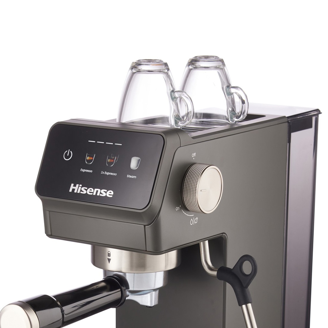 Imagen 4 de Cafetera espresso Hisense HESCM20LP 20 bares con control PID vaporizador 270° y depósito 1.2L en acero inoxidable - Negro Negro