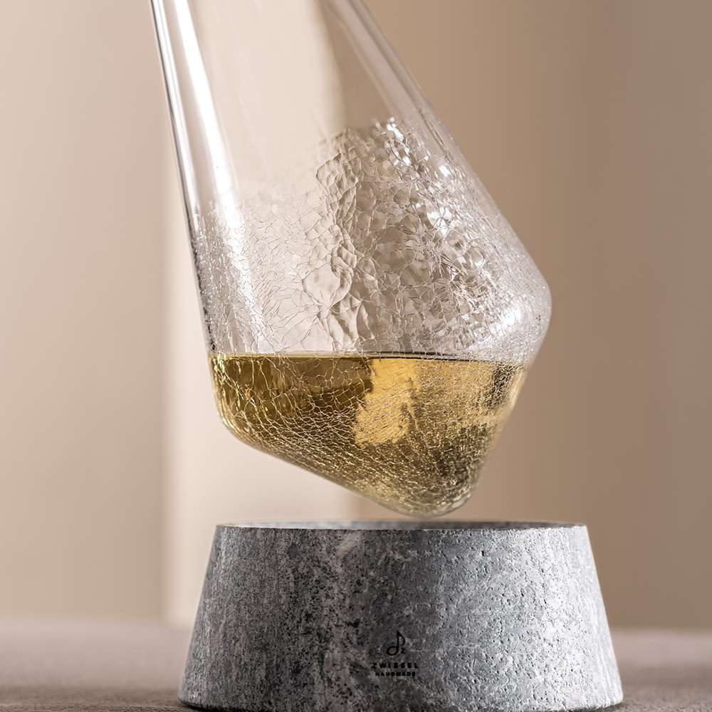 Decantador de Vino con base de piedra 0,75 litros Simbiosis Zwiesel Glas Handmade - Cristal Cristal-5
