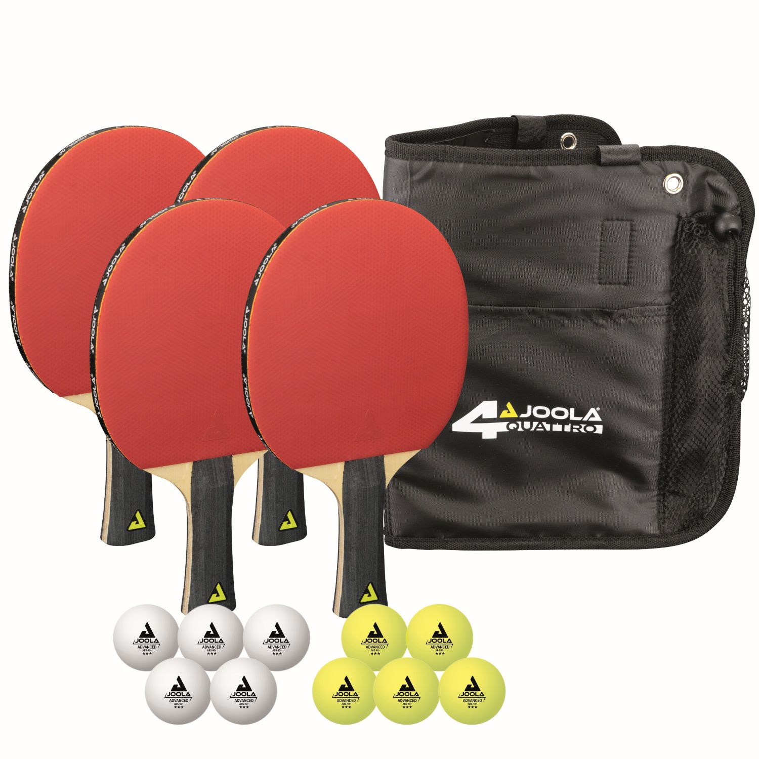 Joola - Set de tenis de mesa con 4 palas 10 pelotas y funda QUATTRO Joola.