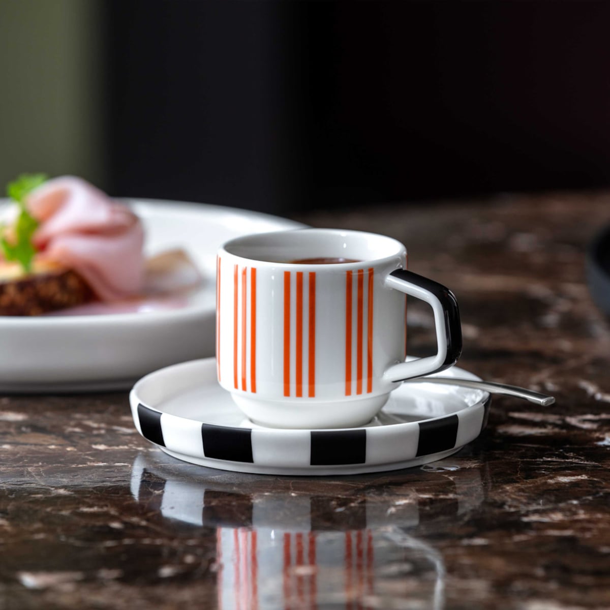 Plato para tazas moka Memphis Collection Villeroy & Boch Blanco / Negro-2