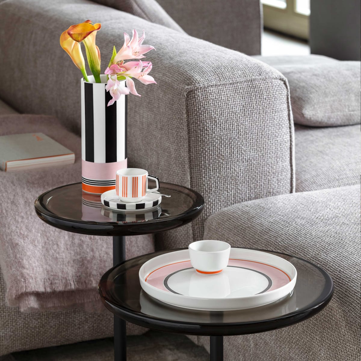 Plato para tazas moka Memphis Collection Villeroy & Boch Blanco / Negro-3