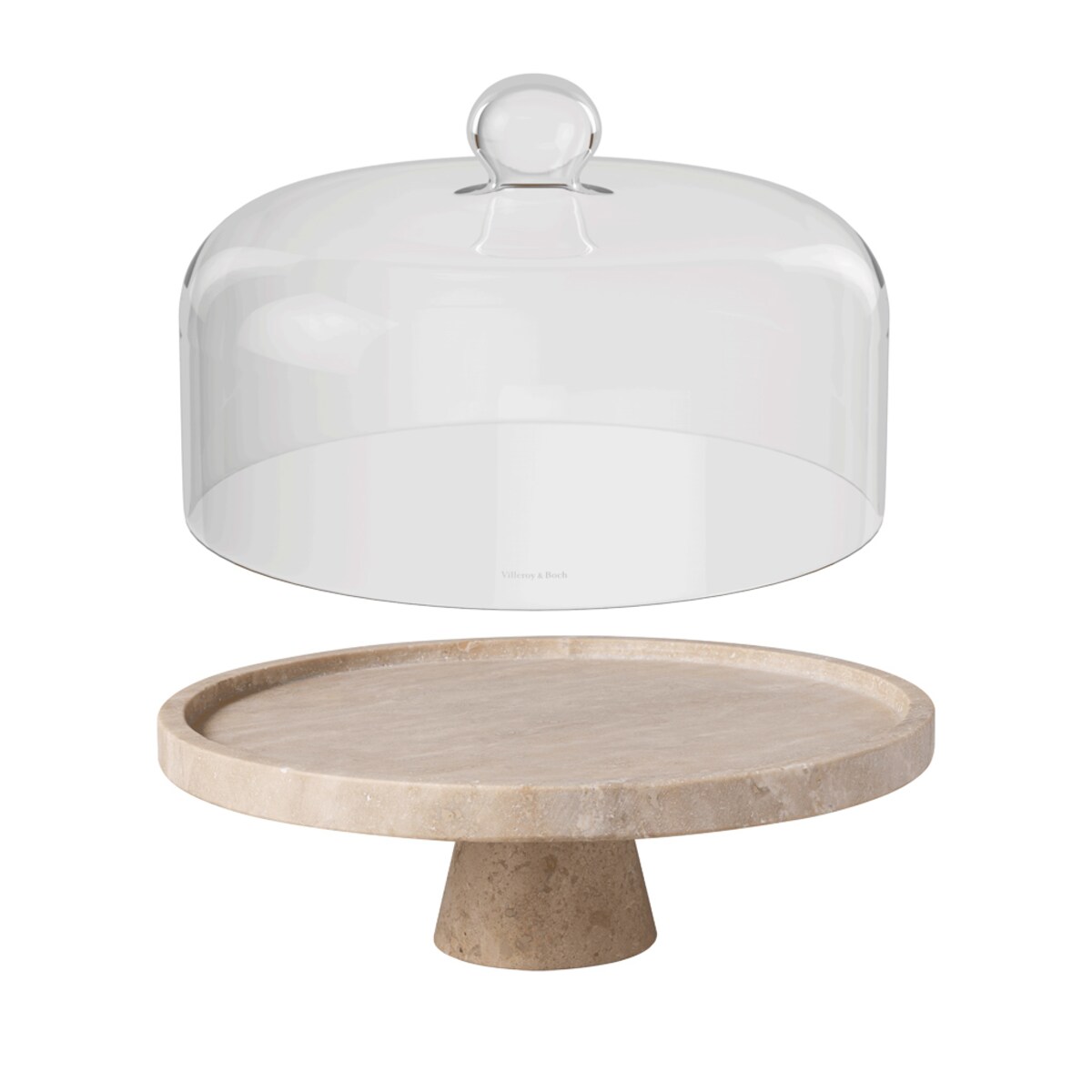 Fuente con pie y tapa Manufacture Travertine Villeroy & Boch Beige-1