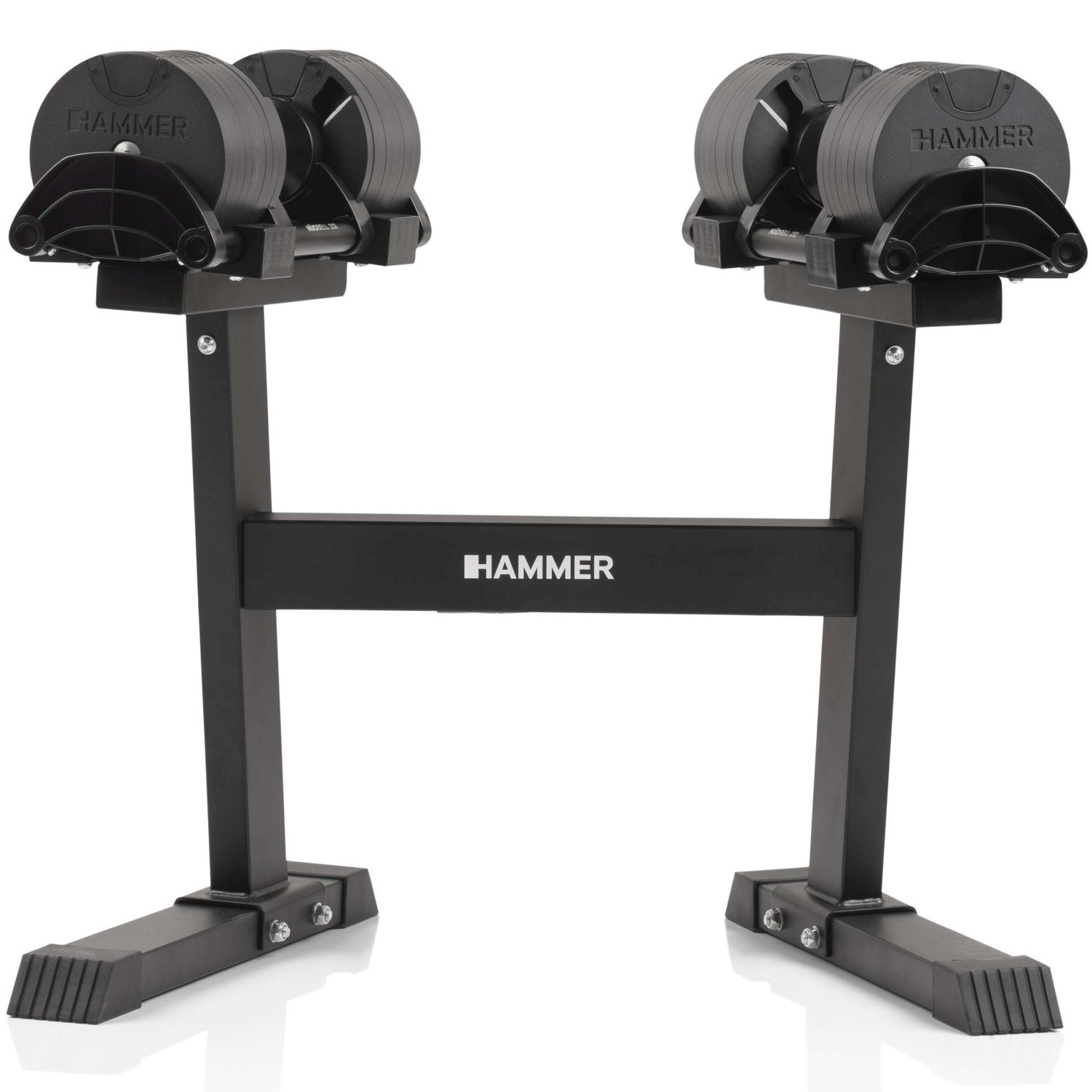 Hammer - Juego de 2 mancuernas Smartlock 32 kg + soporte Hammer.