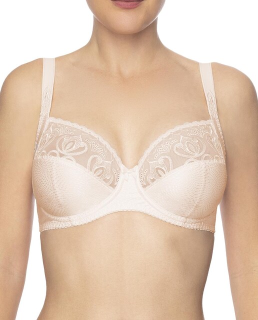 Imagen 0 de Sujetador con aro de tejido jacquard y bordados al tono