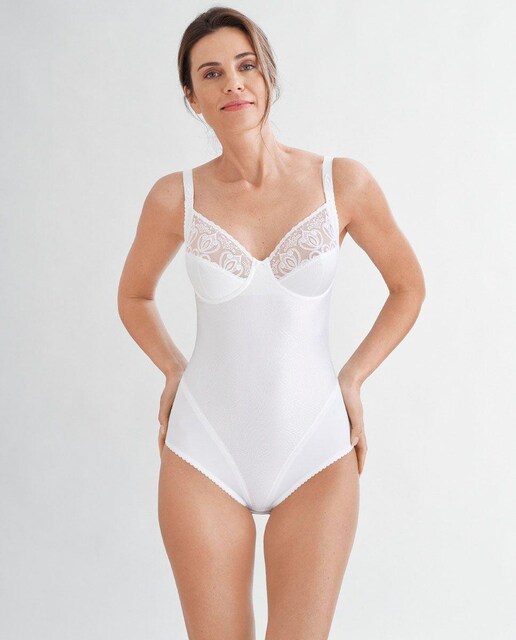 Imagen 0 de Body con aro en tejido jacquard con bordados