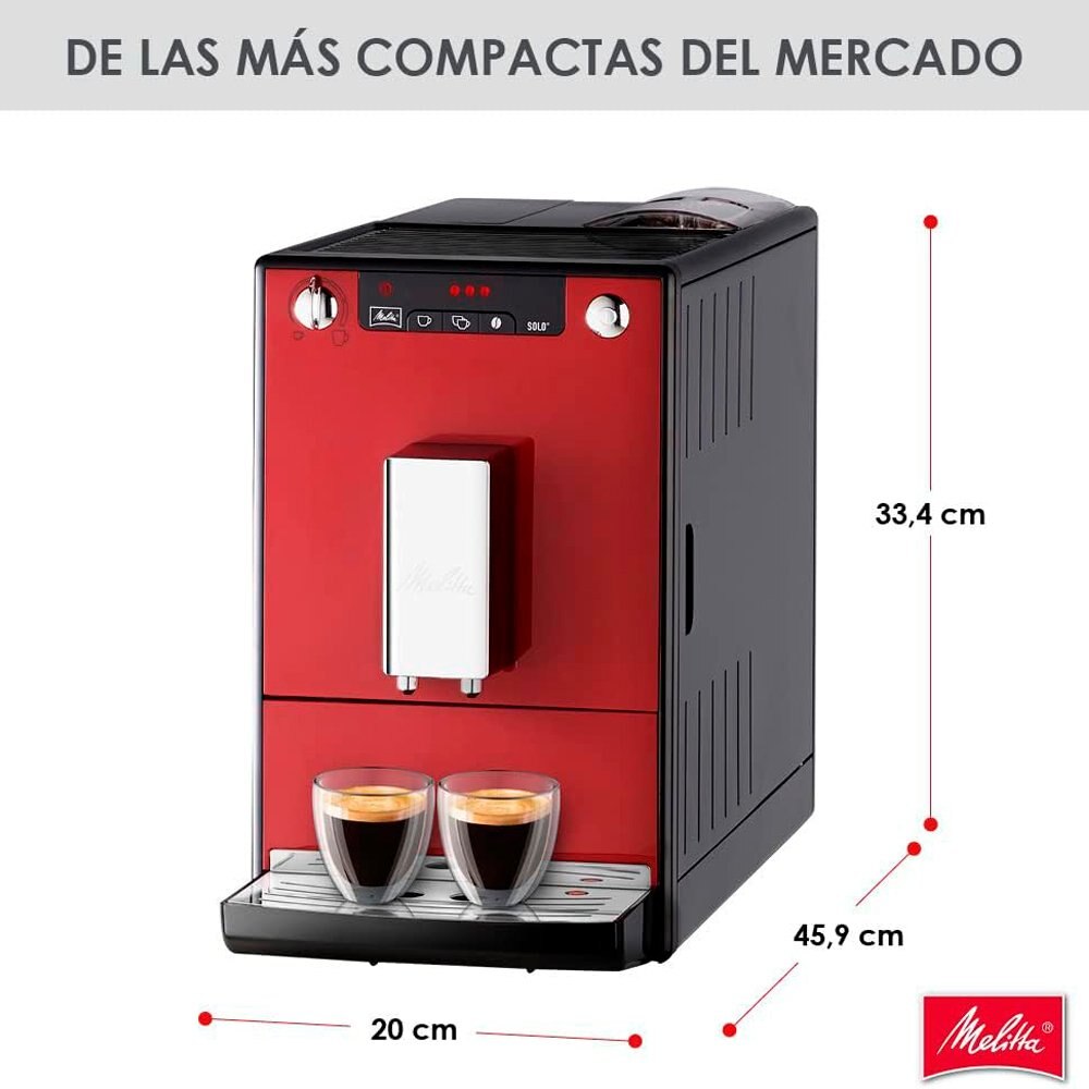 Cafetera Superautomática Melitta SOLO E950-104 Molinillo Integrado Compacta - Rojo Rojo-6