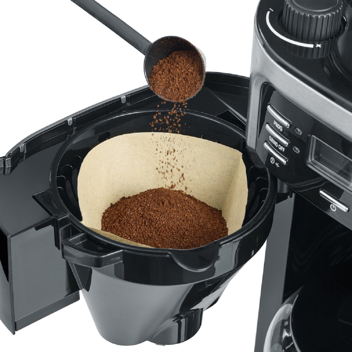 Cafetera de goteo con molinillo SEVERIN KA 4810 con jarra de cristal para 10 tazas - Gris Gris-3
