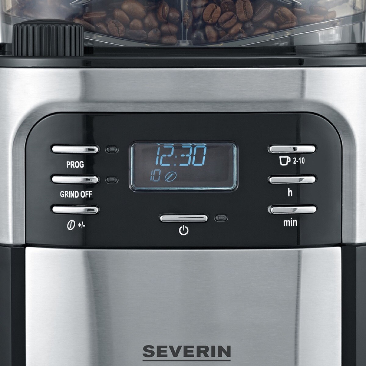 Cafetera de goteo con molinillo SEVERIN KA 4810 con jarra de cristal para 10 tazas - Gris Gris-4