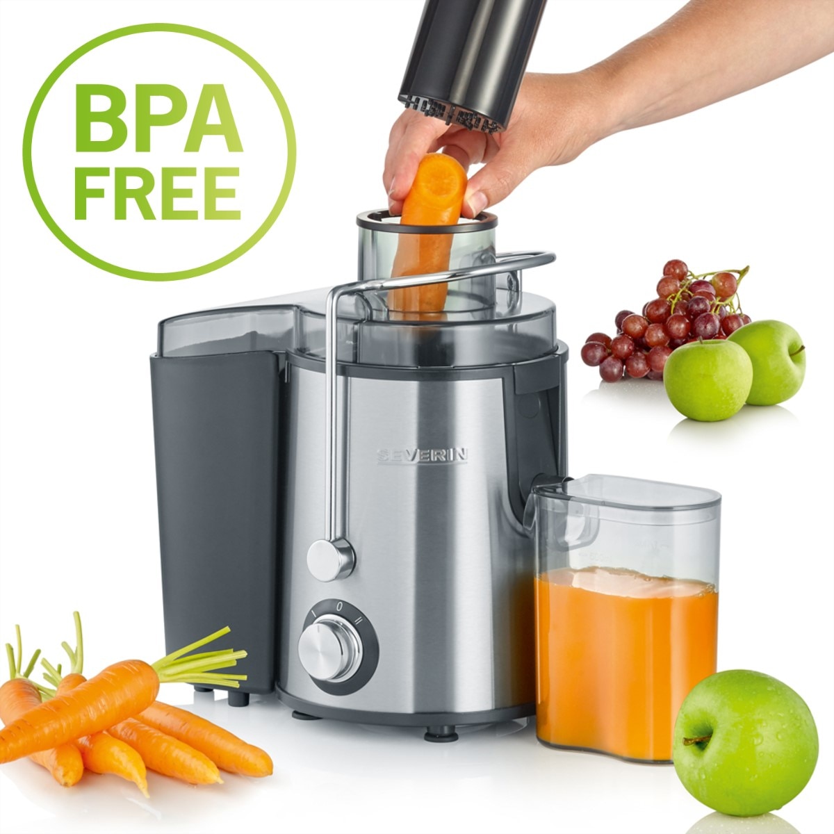 Imagen 3 de Licuadora Severin ES 3566 para frutas y verdudas 400 W - Plata Plata