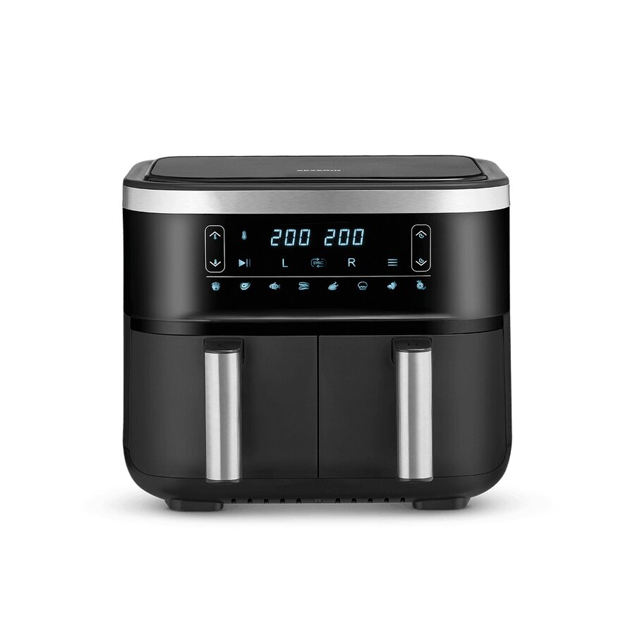 SEVERIN – Freidora de aire sin aceite doble SEVERIN FR 2453 con función deshidratación.