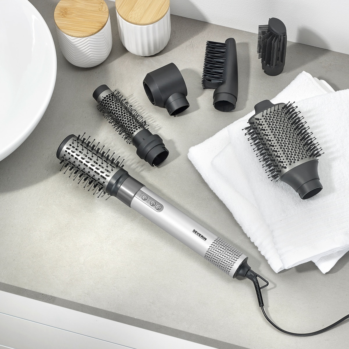 Moldeador de pelo múltiple de aire caliente SEVERIN WL 0683 5 en 1 500 W - Gris Gris-5